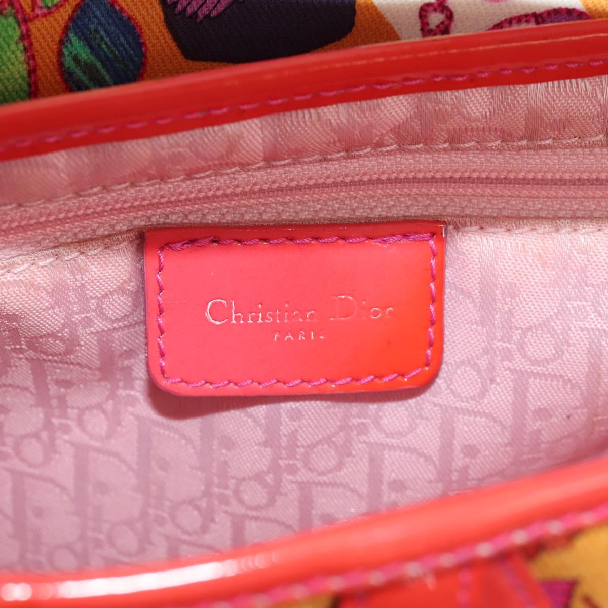 Christian Dior Saddle Shoulder Bag Canvas Pink Silver Auth 153630SAV