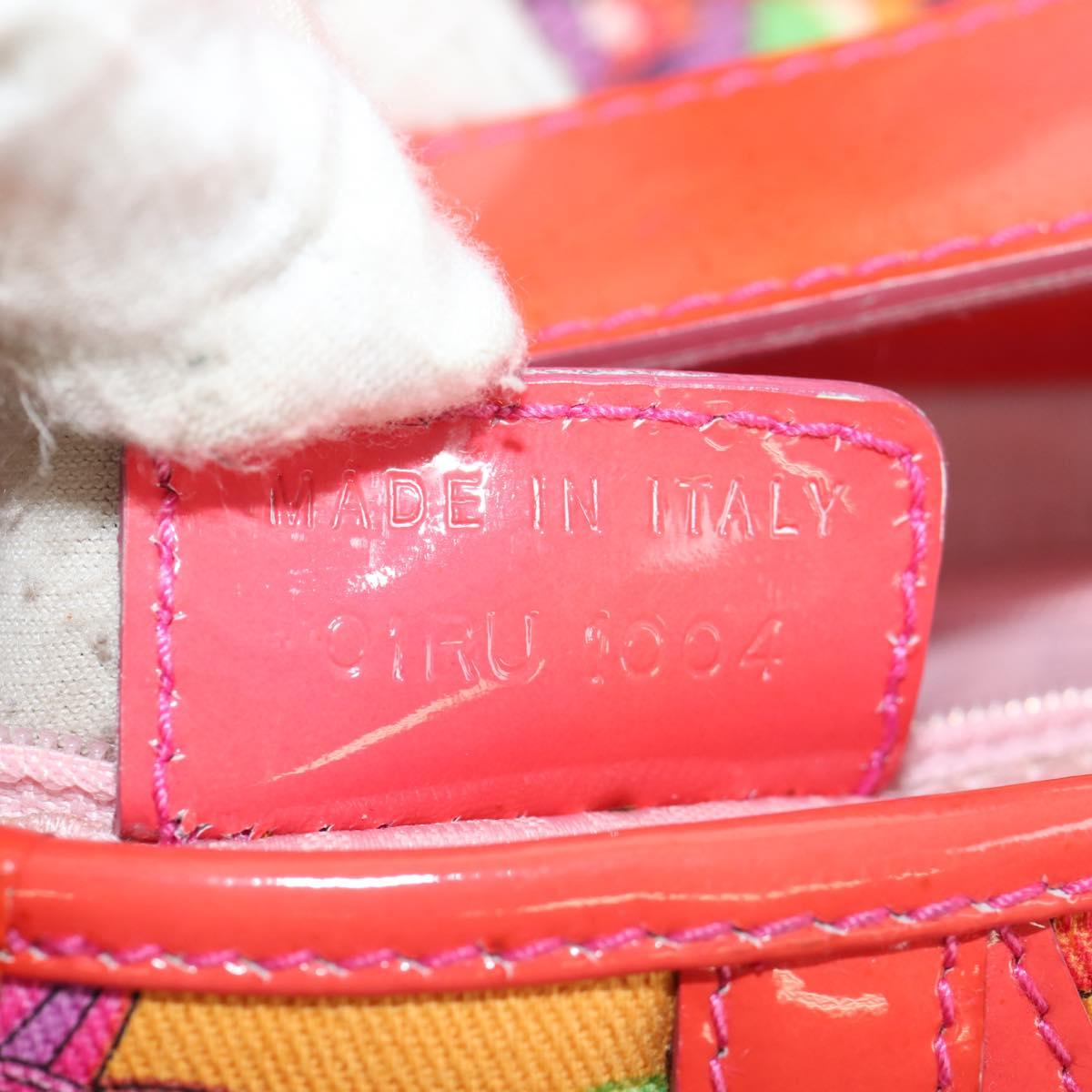 Christian Dior Saddle Shoulder Bag Canvas Pink Silver Auth 153630SAV