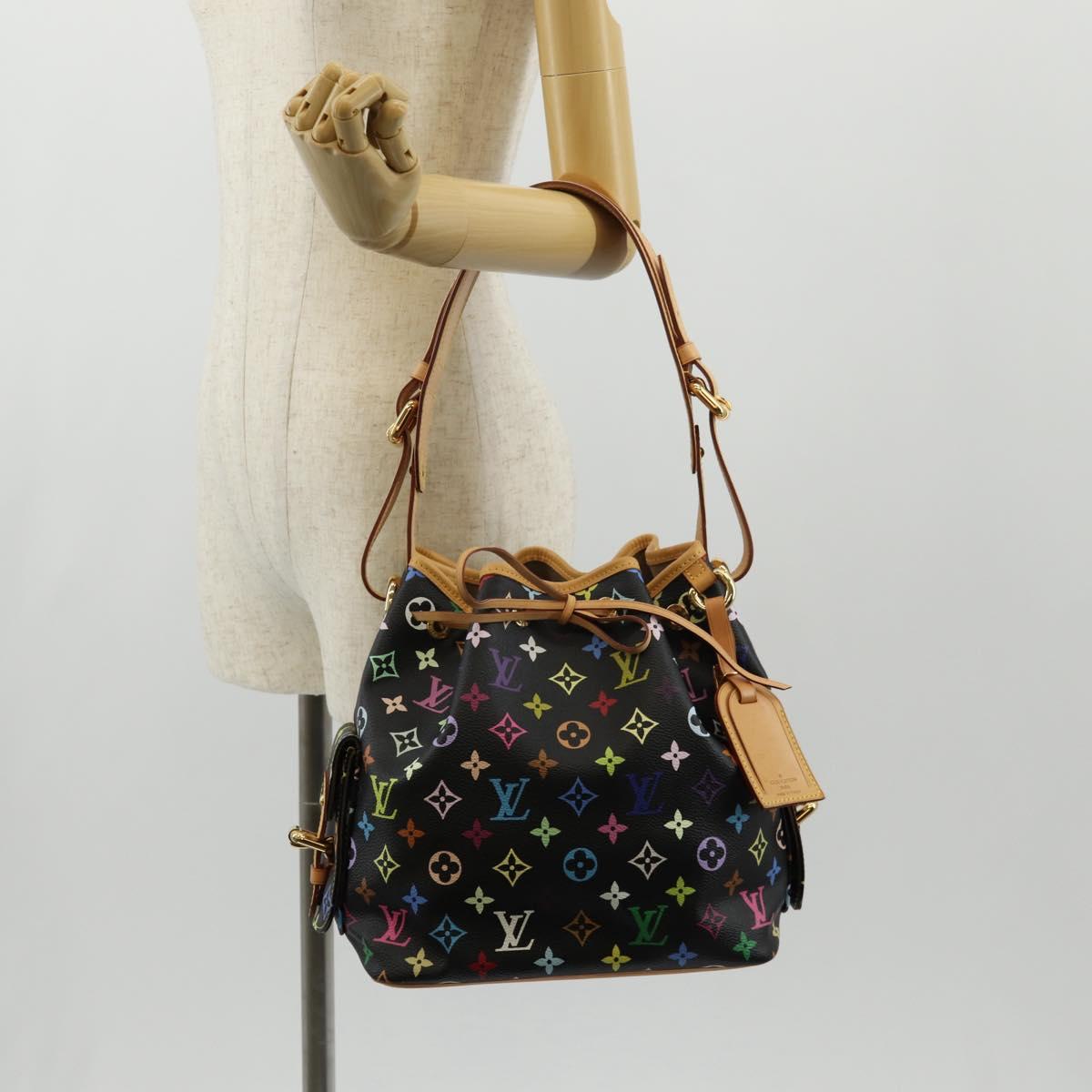 LOUIS VUITTON Monogram Multicolor Petit Noe Bag Black M42230 Auth 153632SM