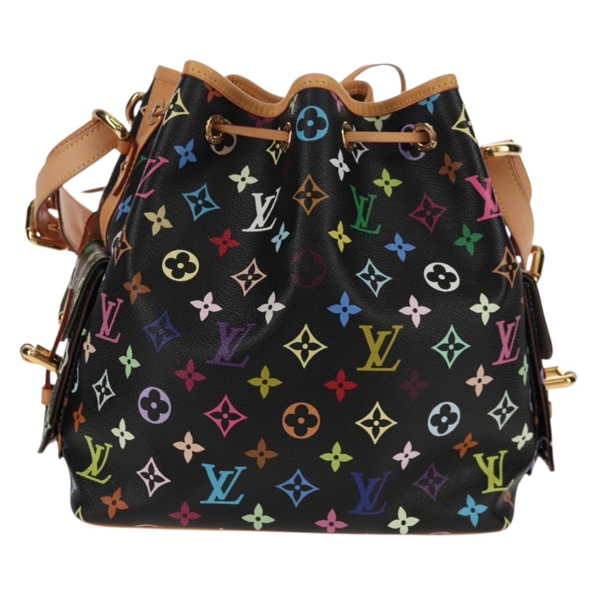 LOUIS VUITTON Monogram Multicolor Petit Noe Bag Black M42230 Auth 153632SM