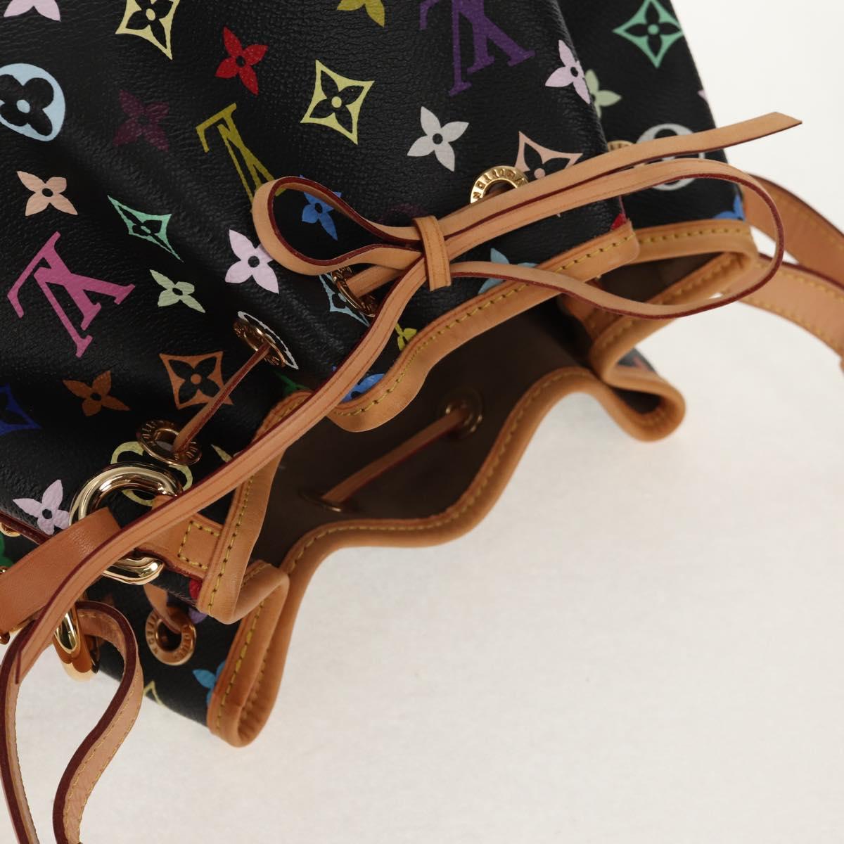 LOUIS VUITTON Monogram Multicolor Petit Noe Bag Black M42230 Auth 153632SM