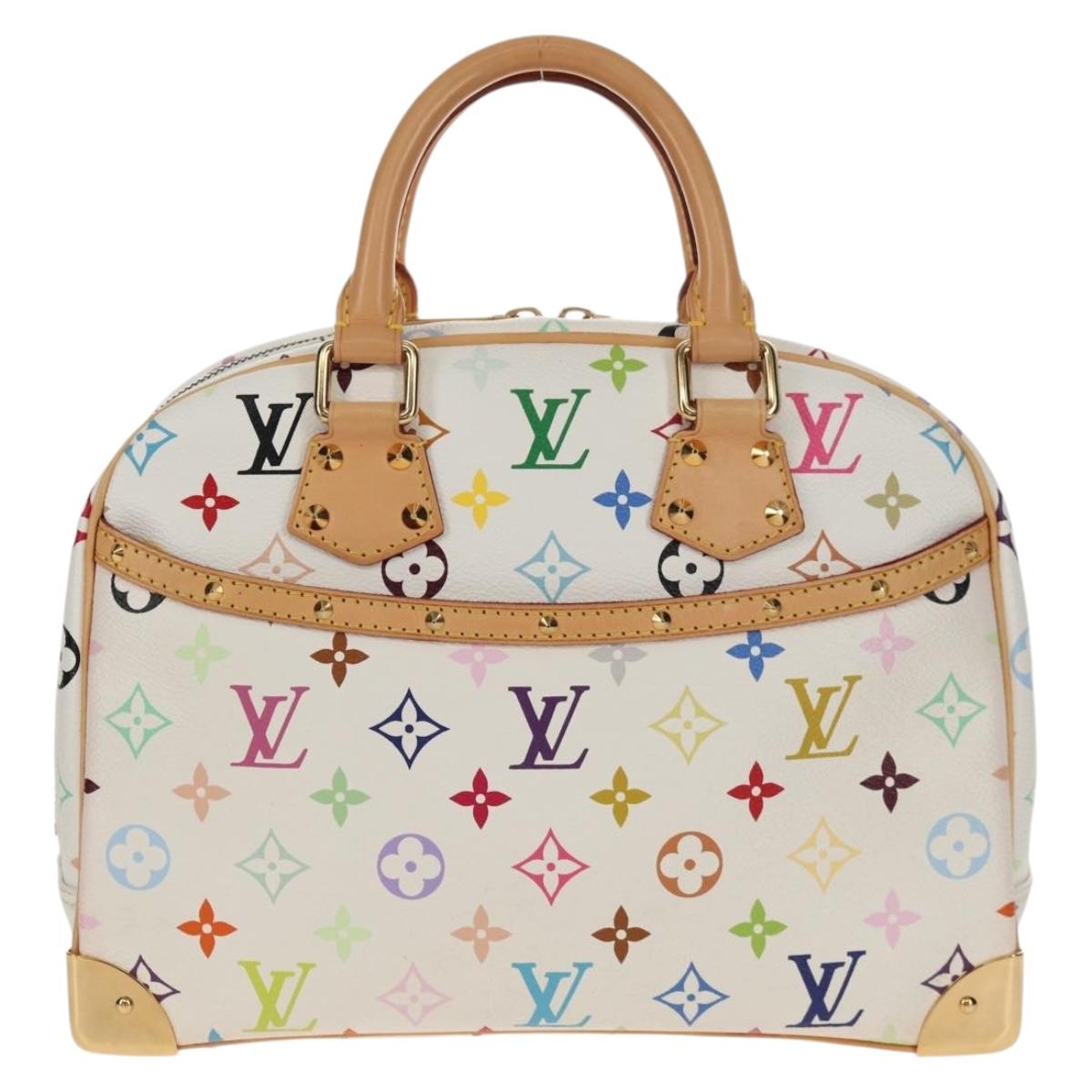 LOUIS VUITTON Monogram Multicolor Trouville Hand Bag White M92663 Auth 153633SM