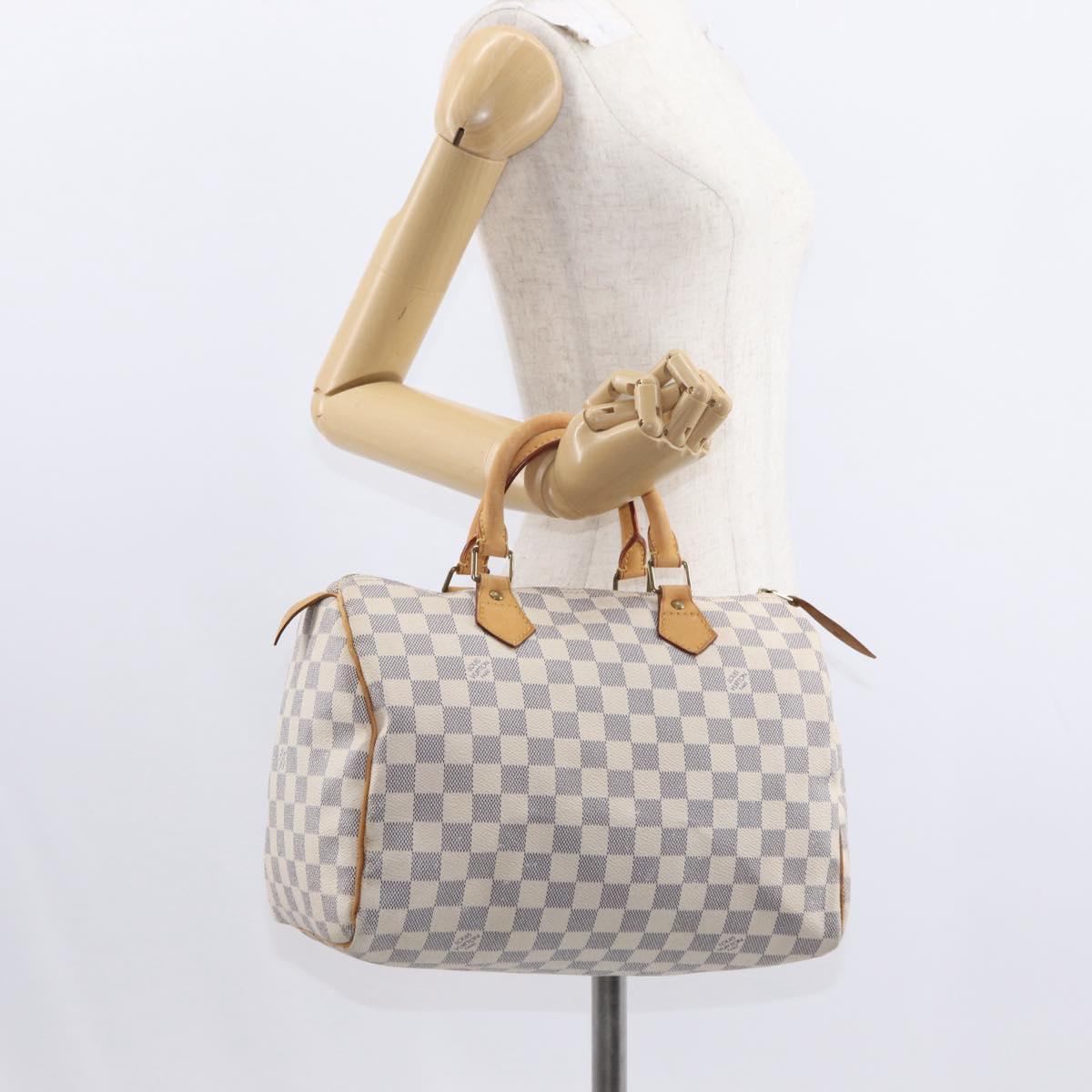 LOUIS VUITTON Damier Azur Speedy 30 Hand Bag N41533 LV Auth 153634