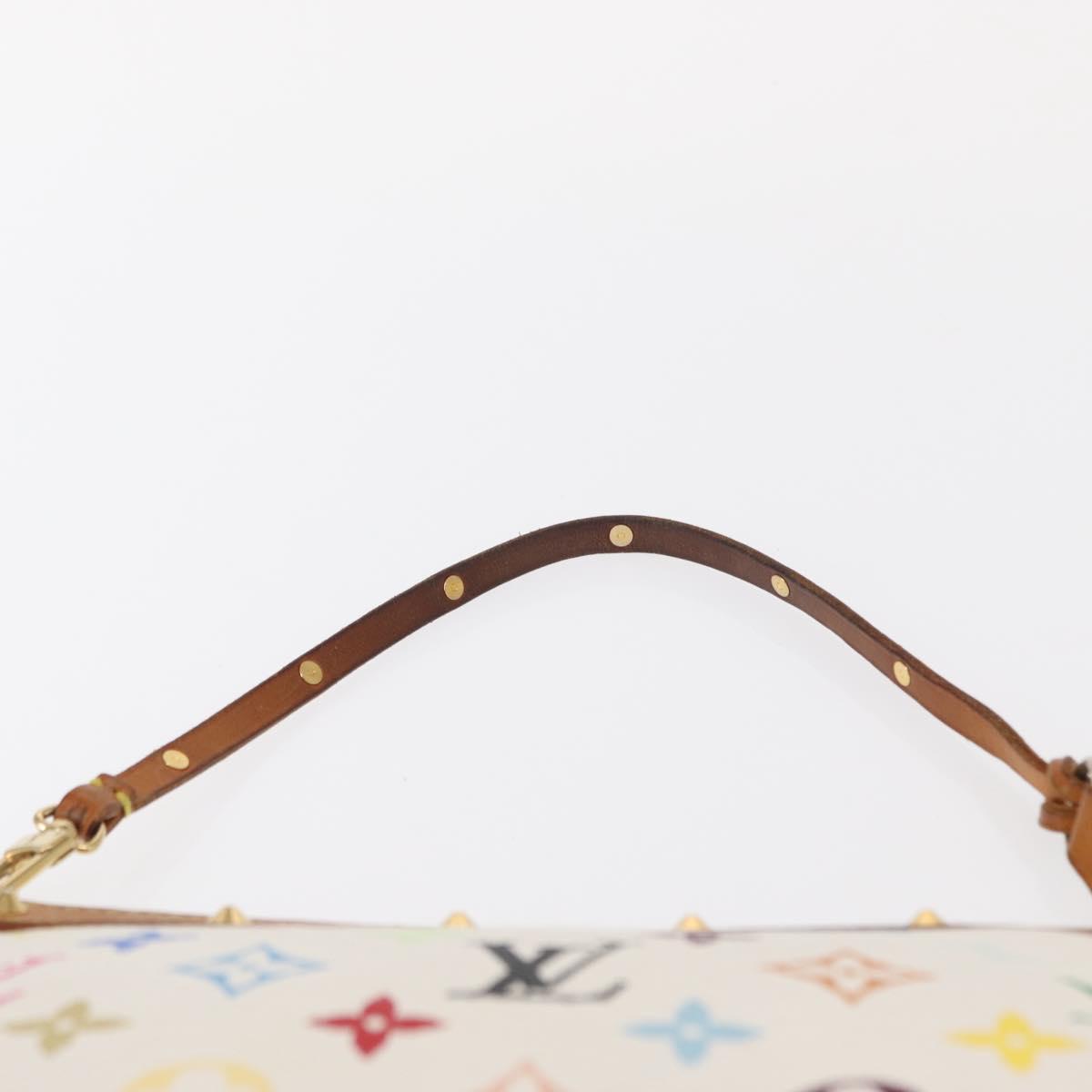 LOUIS VUITTON Multicolor Pochette Accessoires Pouch White M92649 LV Auth 153635A