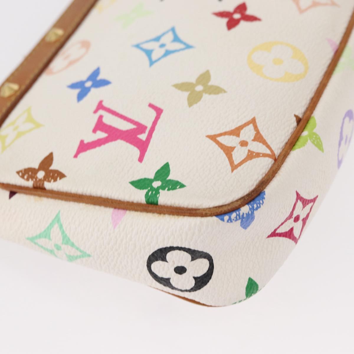 LOUIS VUITTON Multicolor Pochette Accessoires Pouch White M92649 LV Auth 153635A