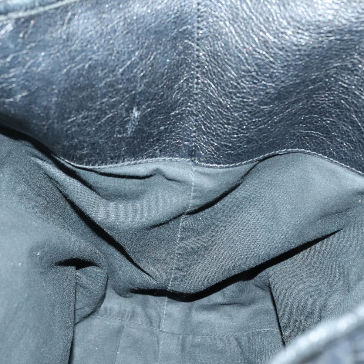 BALENCIAGA Paper Mini Hand Bag Leather Black 228750 Auth 153636