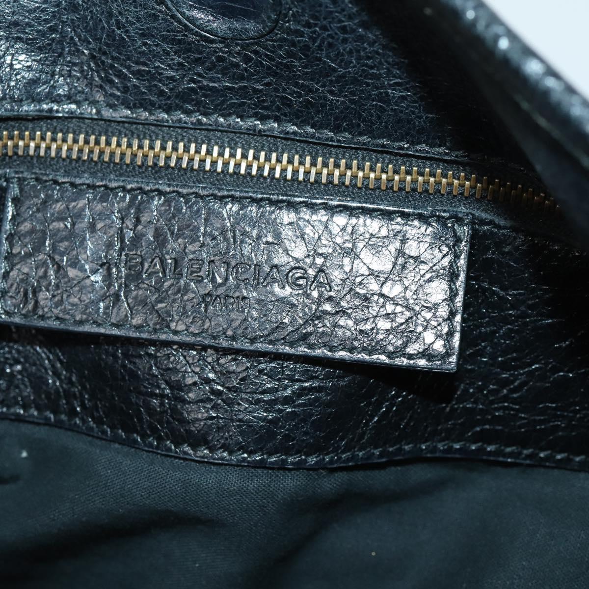 BALENCIAGA Paper Mini Hand Bag Leather Black 228750 Auth 153636