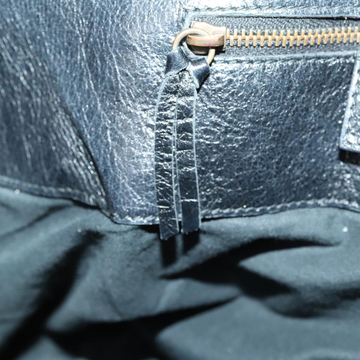 BALENCIAGA Paper Mini Hand Bag Leather Black 228750 Auth 153636