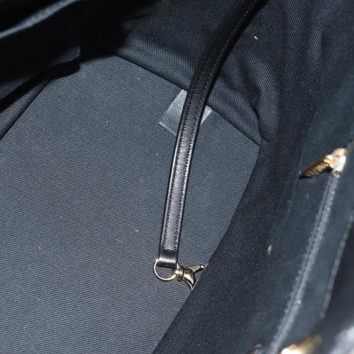 CHANEL Chain Shoulder Bag Caviar Skin Black Gold CC Auth 153637SAM