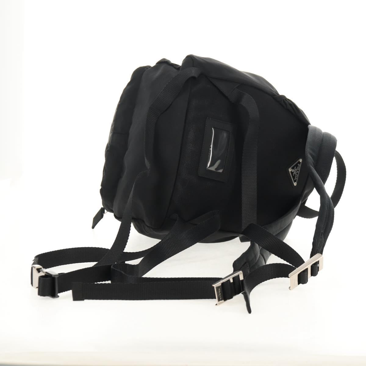 PRADA Backpack Nylon Black Silver Auth 153638V