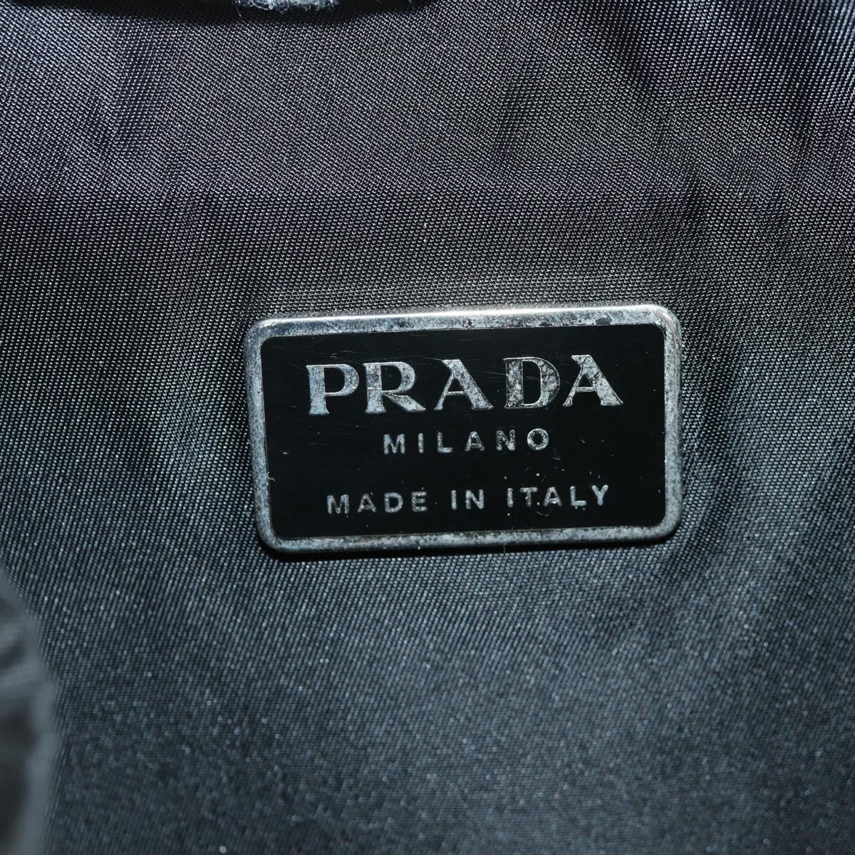 PRADA Backpack Nylon Black Silver Auth 153638V