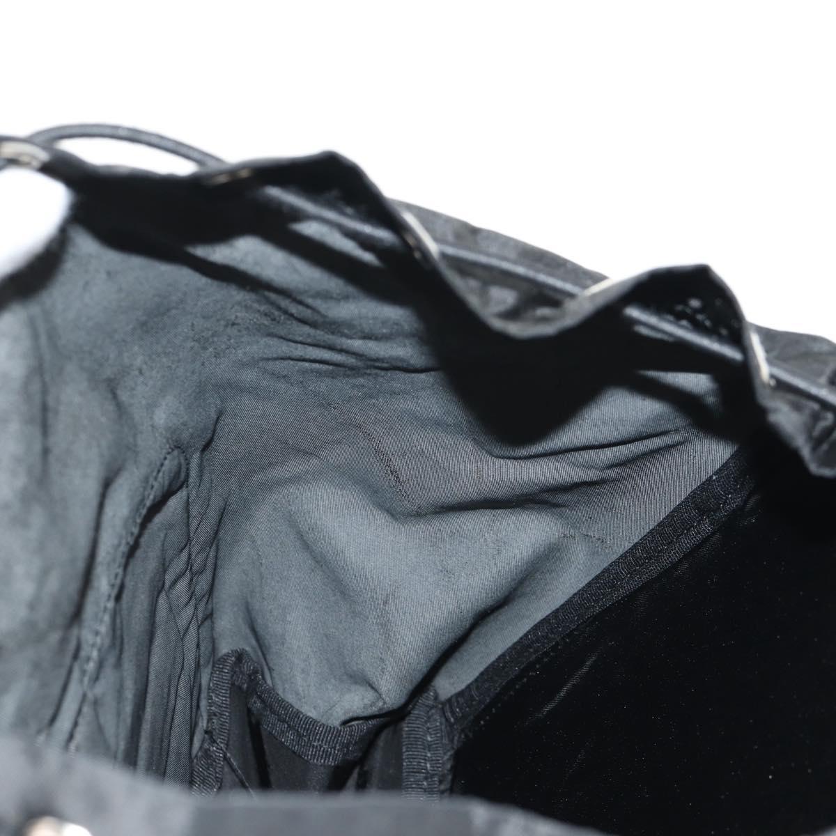 PRADA Backpack Nylon Black Silver Auth 153638V