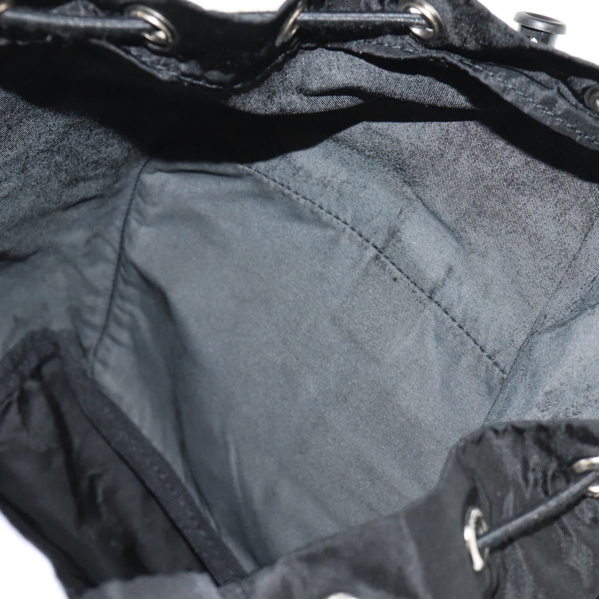 PRADA Backpack Nylon Black Silver Auth 153638V