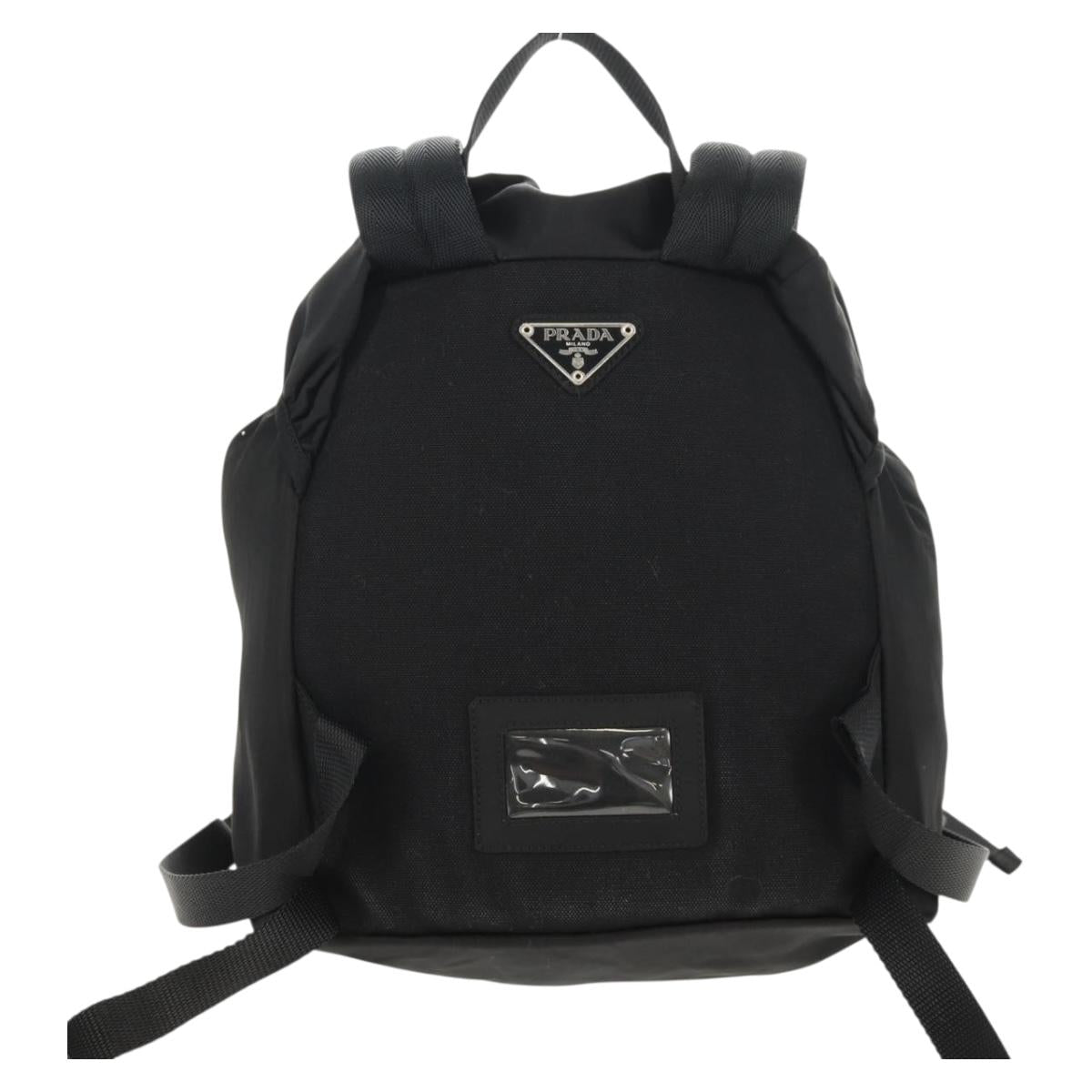 PRADA Backpack Nylon Black Silver Auth 153638V