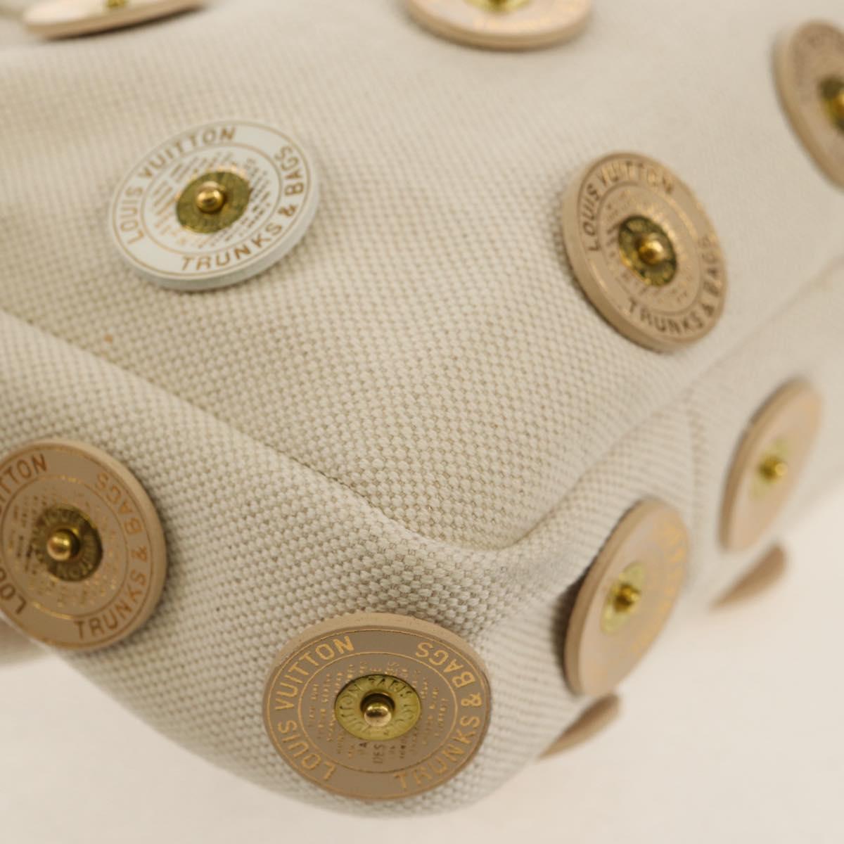 LOUIS VUITTON Tinkerbell Polka Dots Panama Bag Canvas White M95407 Auth 153639SM