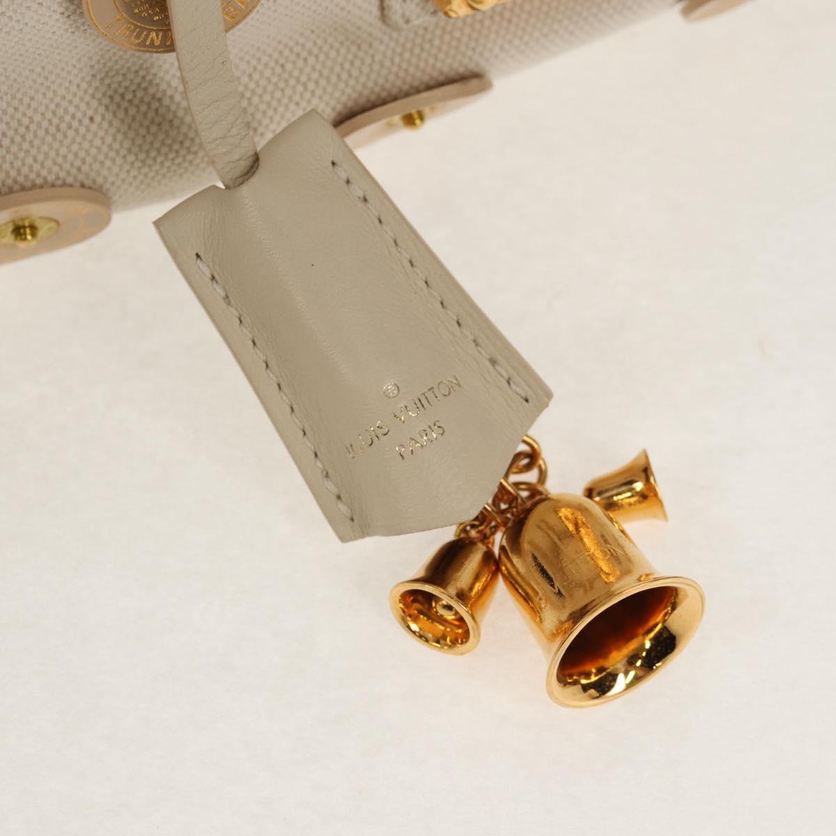 LOUIS VUITTON Tinkerbell Polka Dots Panama Bag Canvas White M95407 Auth 153639SM