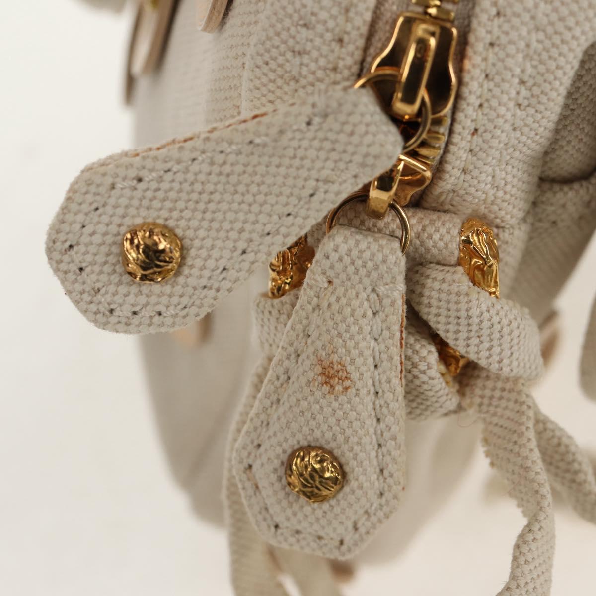 LOUIS VUITTON Tinkerbell Polka Dots Panama Bag Canvas White M95407 Auth 153639SM