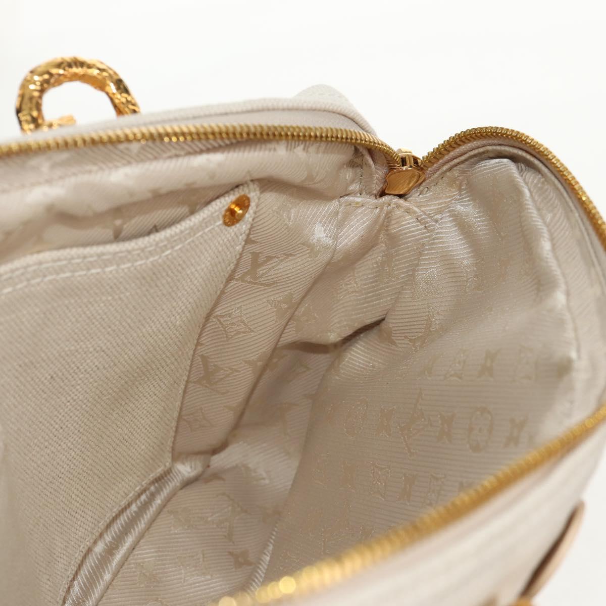 LOUIS VUITTON Tinkerbell Polka Dots Panama Bag Canvas White M95407 Auth 153639SM