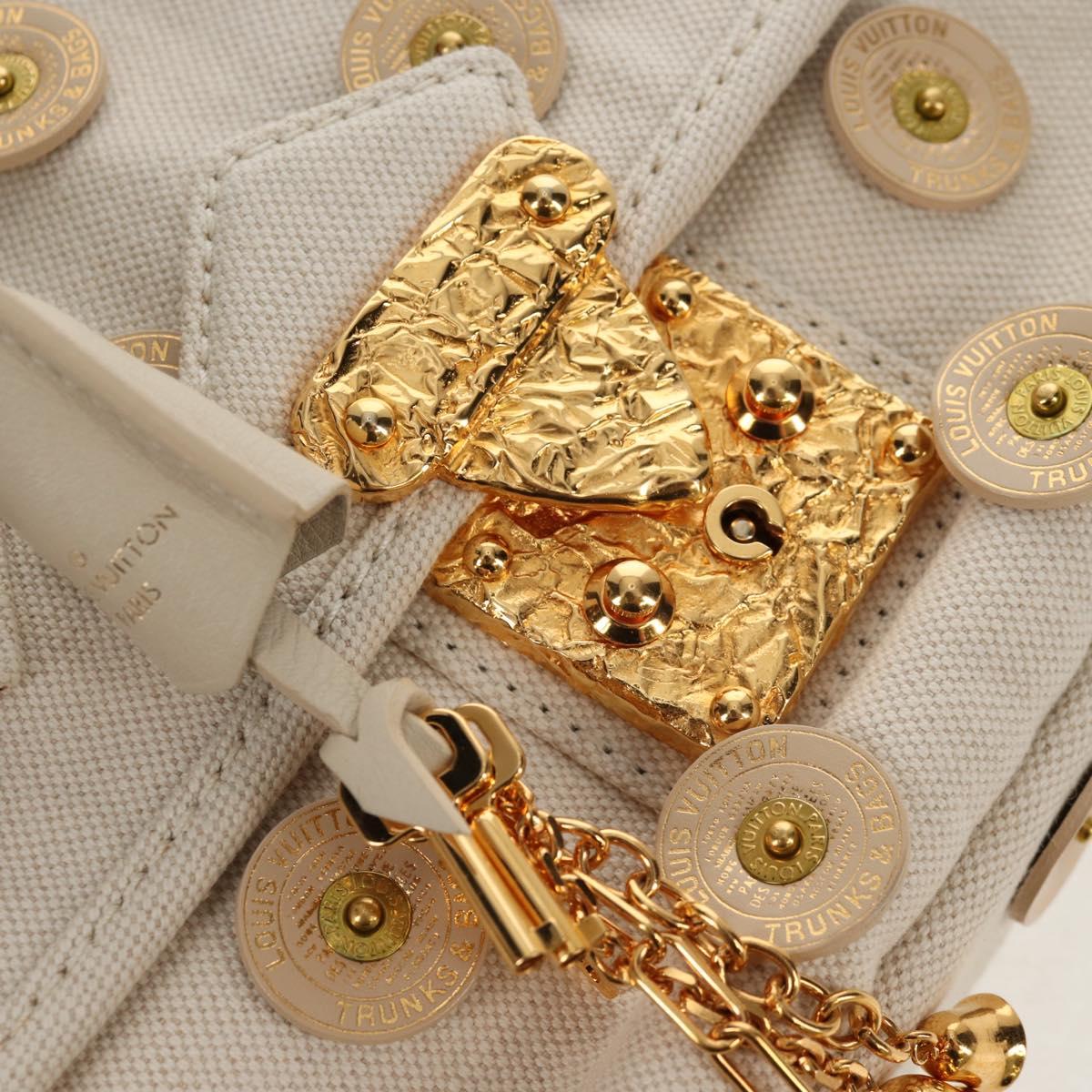 LOUIS VUITTON Tinkerbell Polka Dots Panama Bag Canvas White M95407 Auth 153639SM