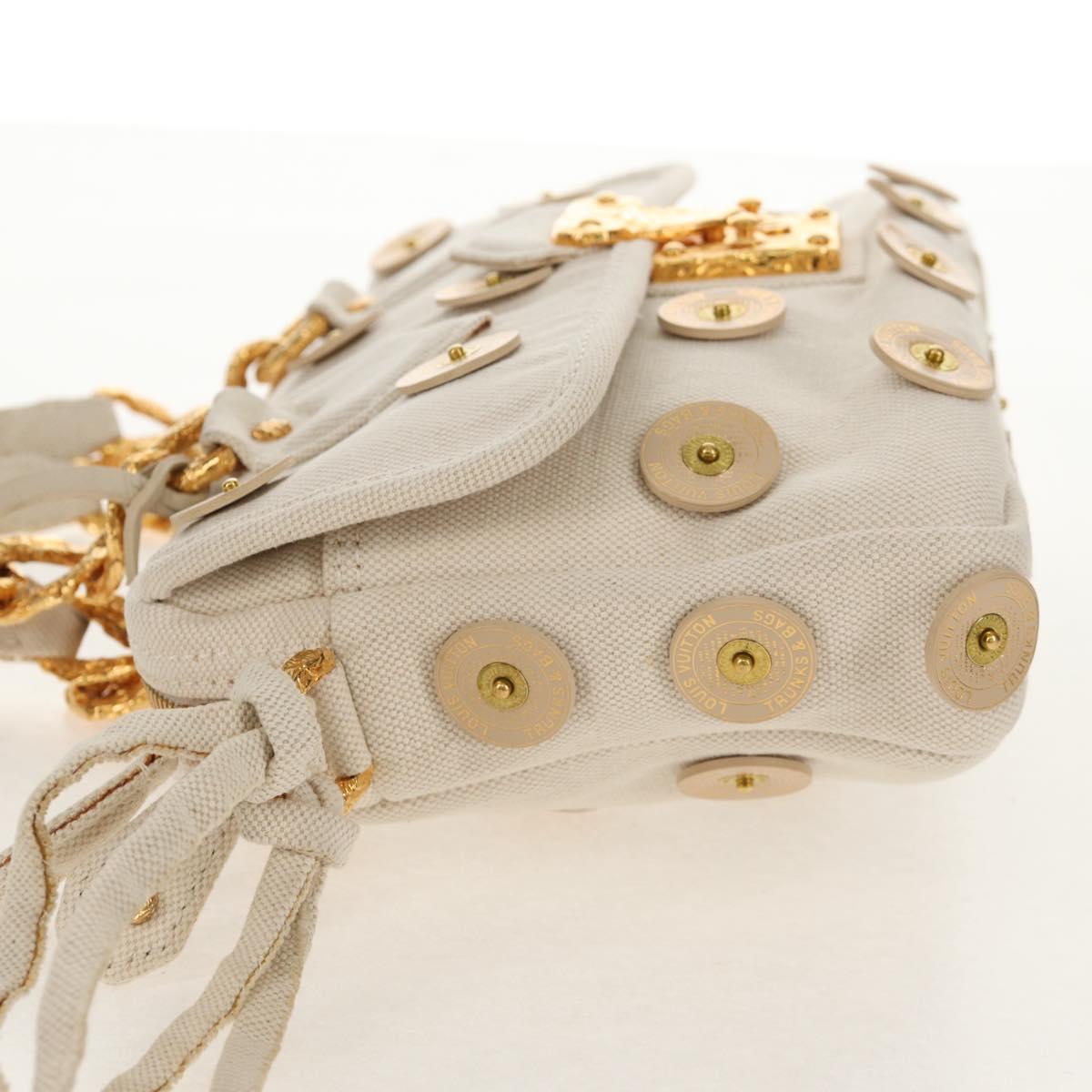 LOUIS VUITTON Tinkerbell Polka Dots Panama Bag Canvas White M95407 Auth 153639SM