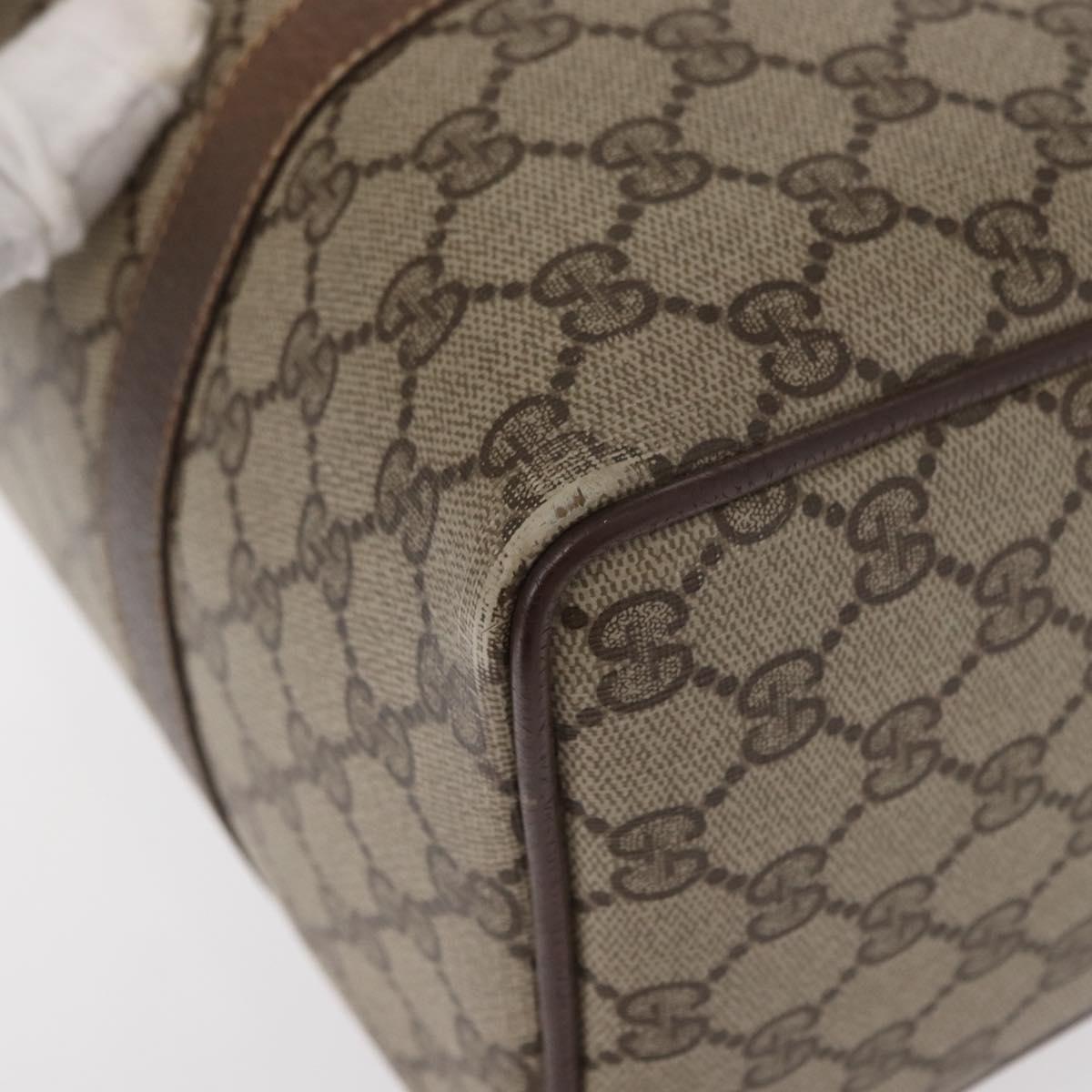 GUCCI GG Supreme Web Sherry Line Hand Bag PVC Beige Gold 40 02 007 Auth 153640