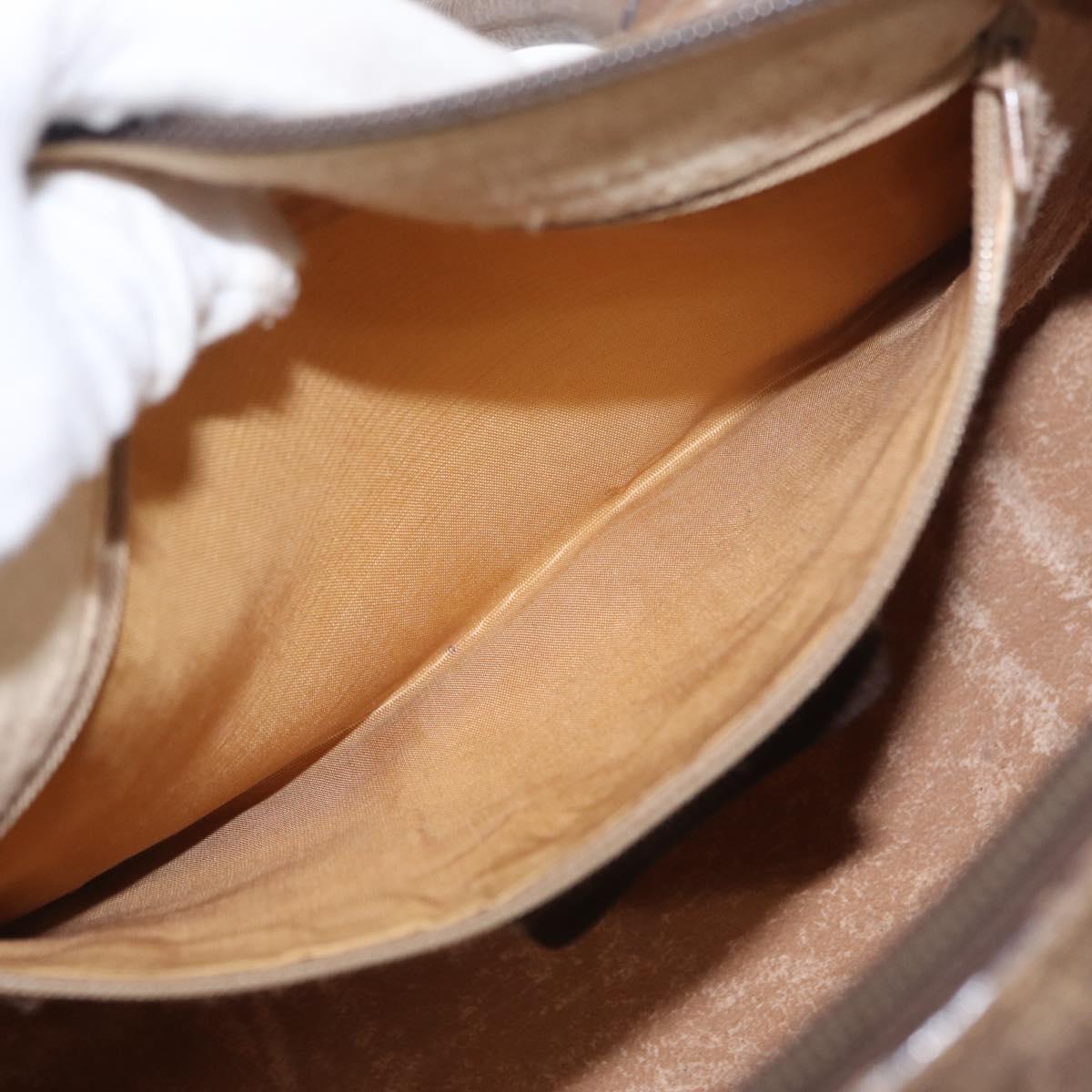 GUCCI GG Supreme Web Sherry Line Hand Bag PVC Beige Gold 40 02 007 Auth 153640