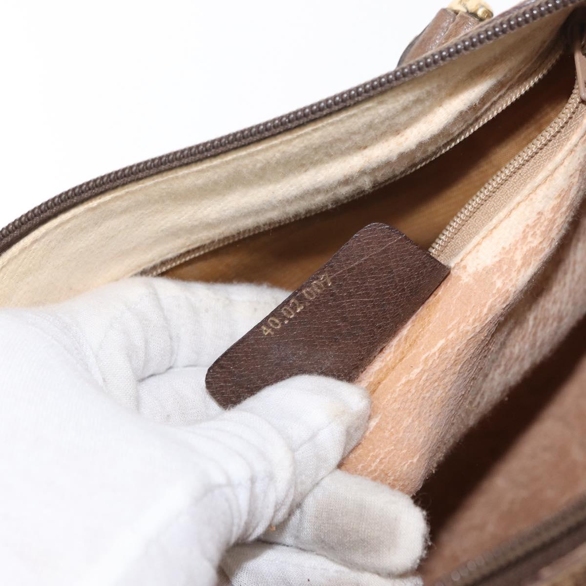 GUCCI GG Supreme Web Sherry Line Hand Bag PVC Beige Gold 40 02 007 Auth 153640