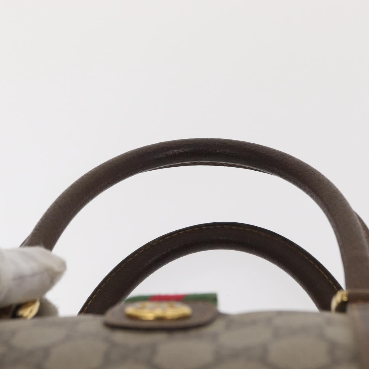 GUCCI GG Supreme Web Sherry Line Hand Bag PVC Beige Gold 40 02 007 Auth 153640