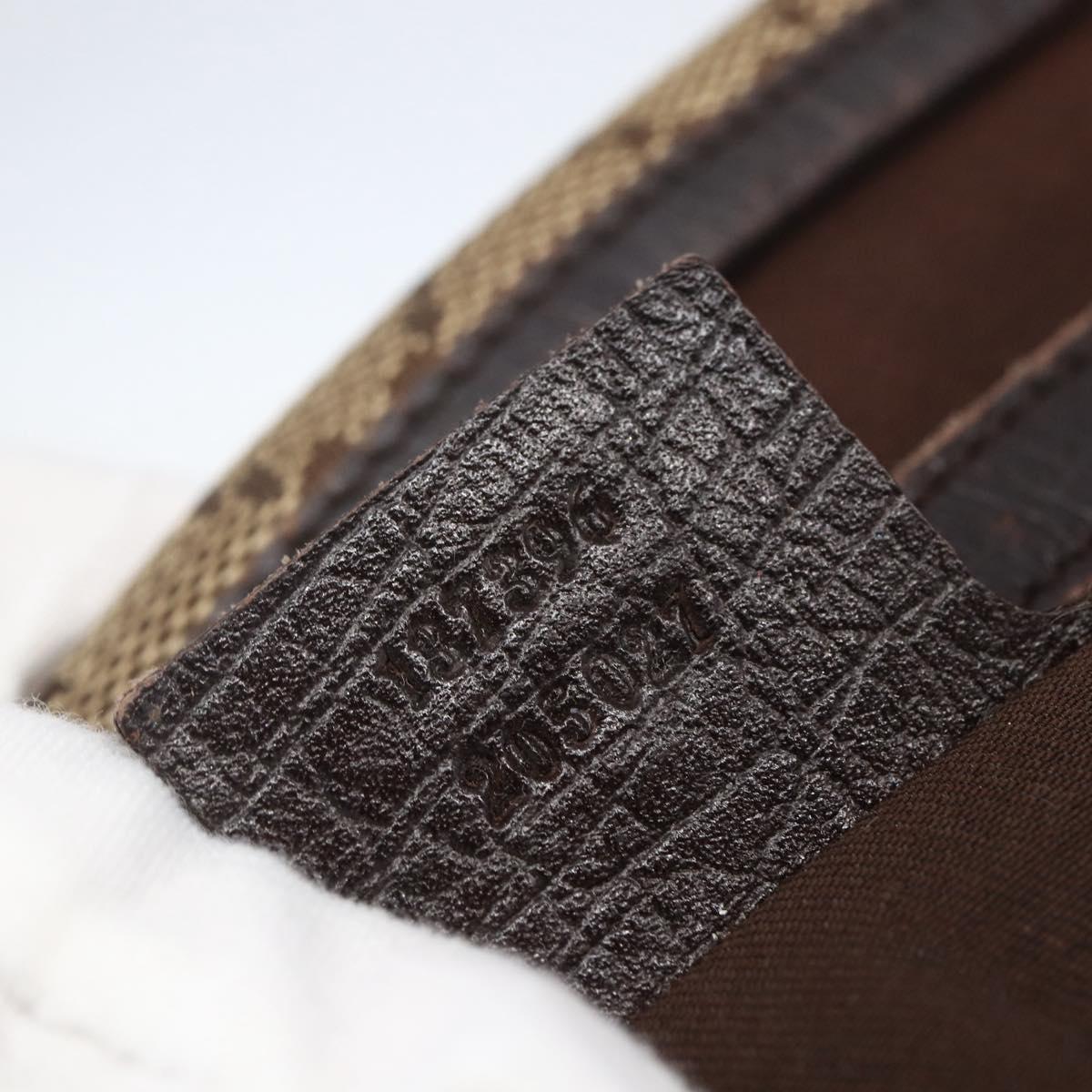 GUCCI Web Sherry Line GG Canvas Semi Tote Bag Beige Gold 137396 Auth 153643