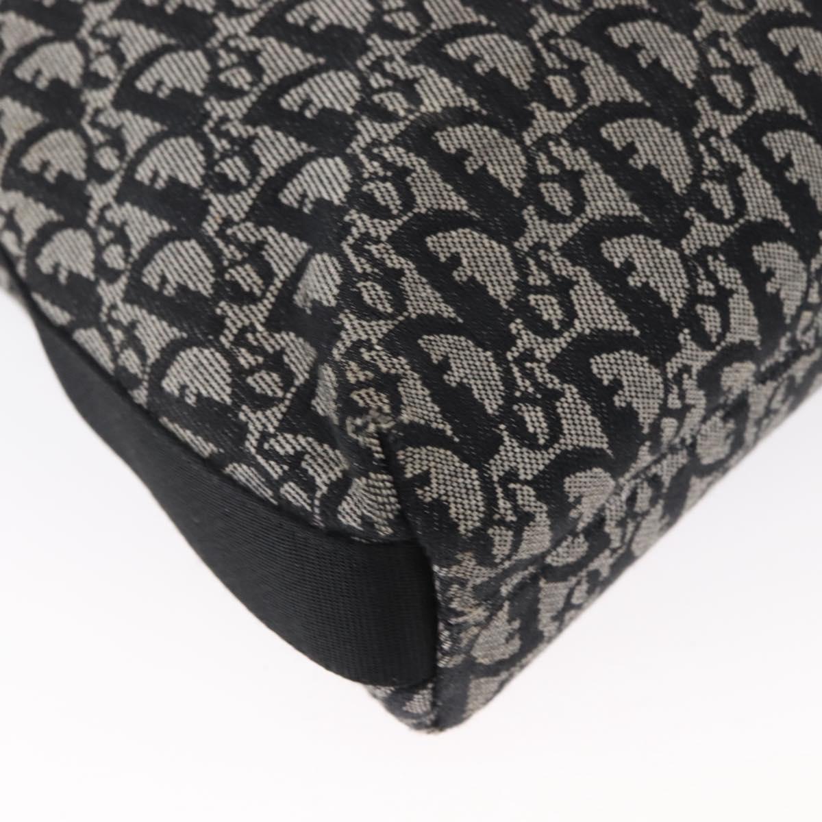 Christian Dior Trotter Canvas Shoulder Bag Black Silver Auth 153644