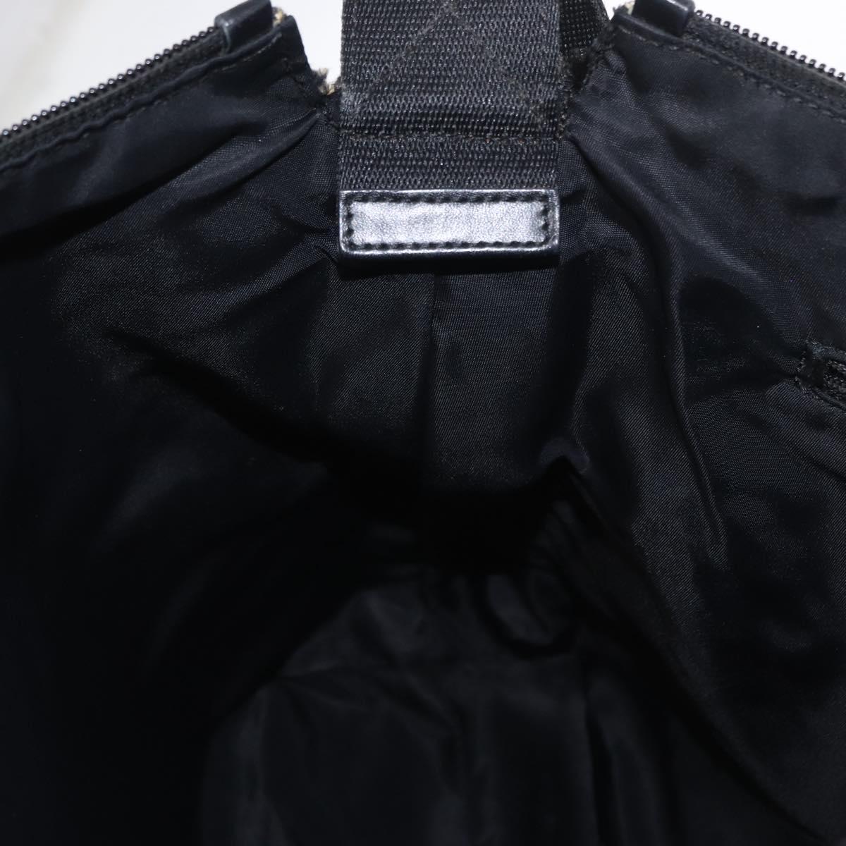 Christian Dior Trotter Canvas Shoulder Bag Black Silver Auth 153644