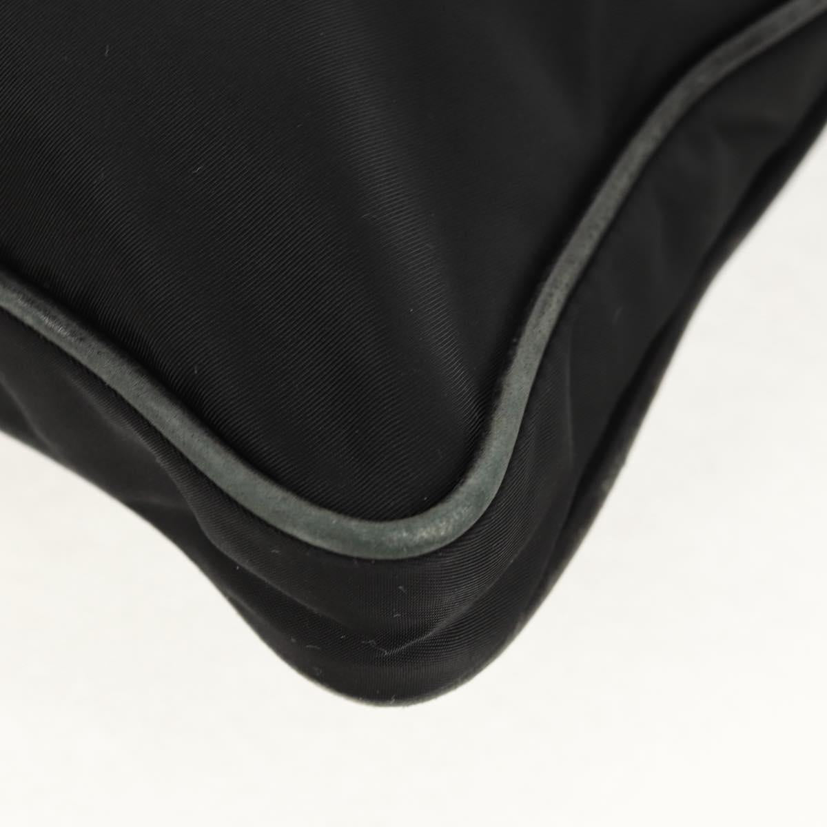 PRADA Shoulder Bag Nylon Black Silver Auth 153653V