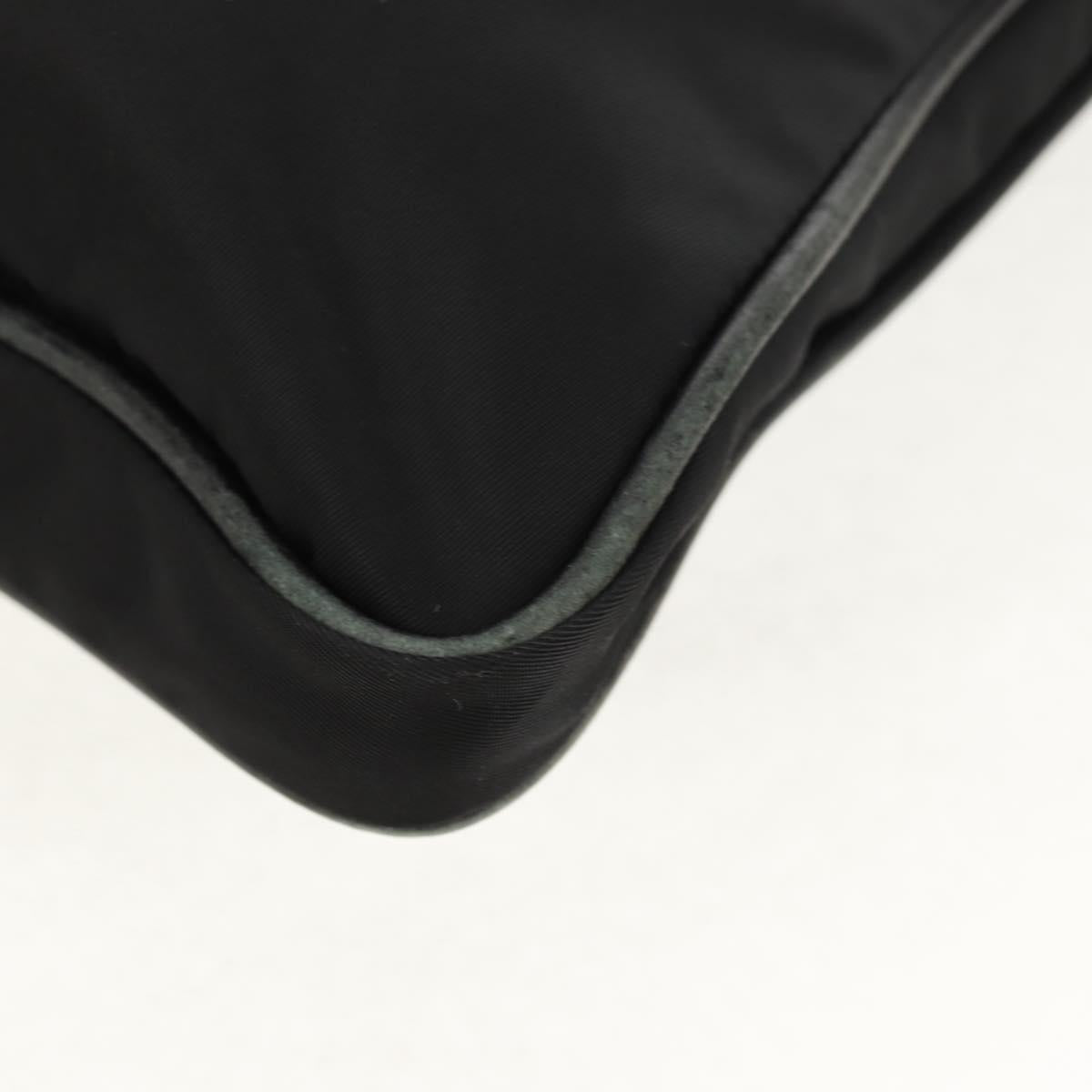 PRADA Shoulder Bag Nylon Black Silver Auth 153653V