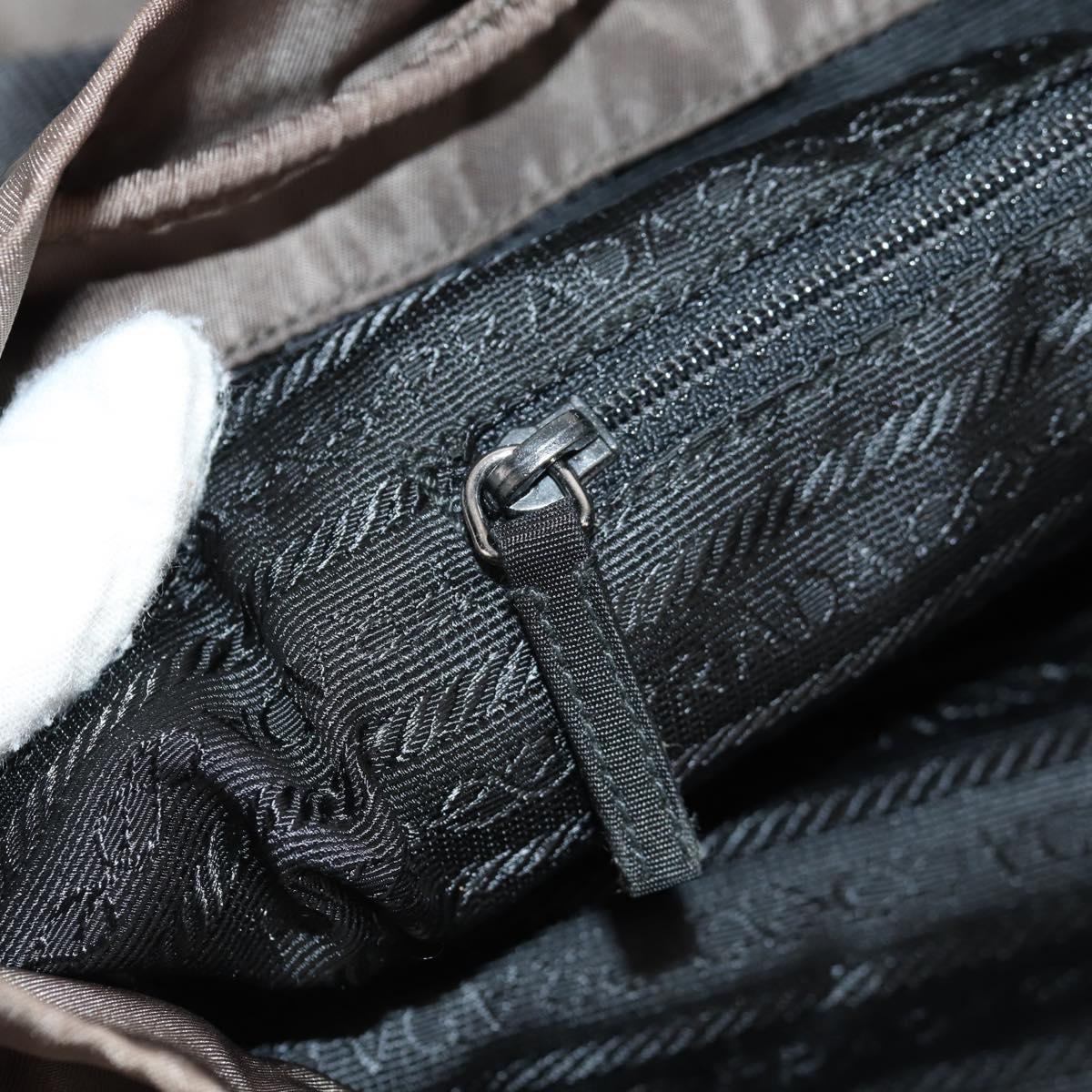 PRADA Backpack Nylon Gray Silver Auth 153654V