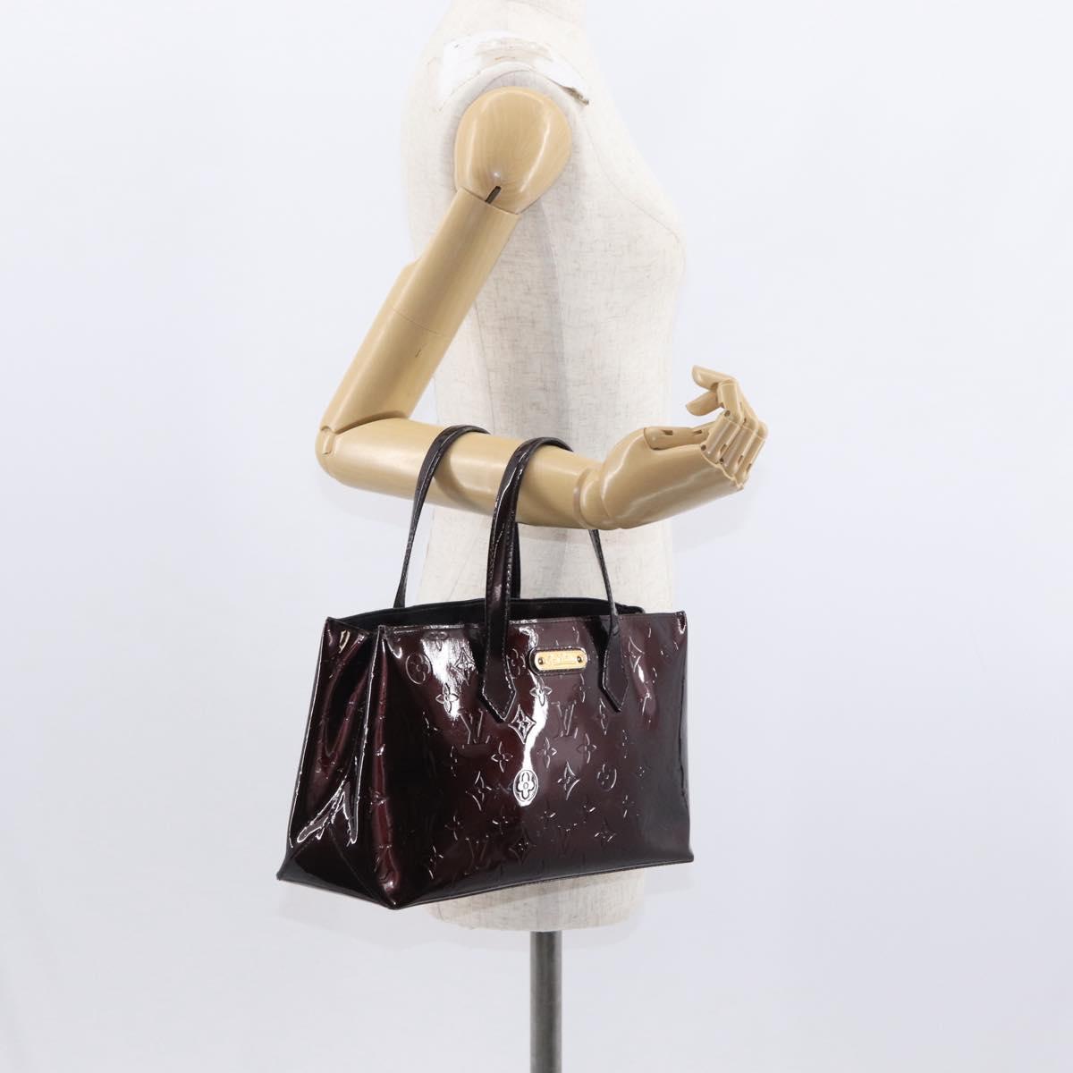 LOUIS VUITTON Monogram Vernis Wilshire PM Bag Amarante M93641 LV Auth 153655