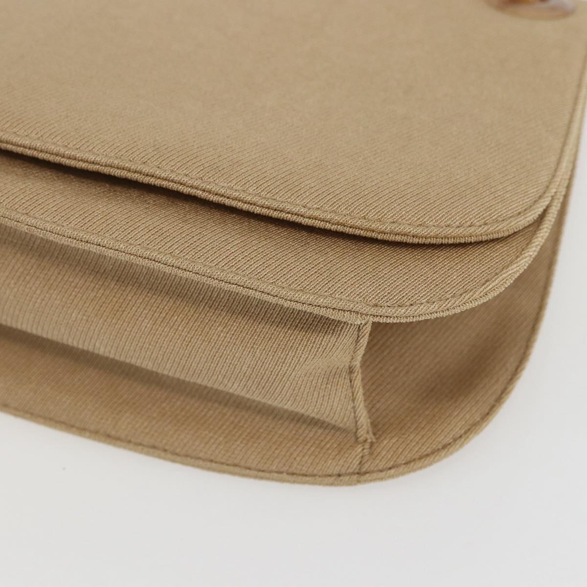 PRADA Chain TESSUTO SWING Shoulder Bag Nylon Beige Silver B6436 Auth 153656V