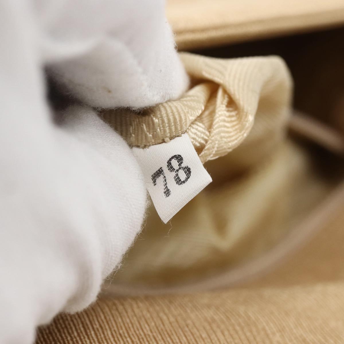 PRADA Chain TESSUTO SWING Shoulder Bag Nylon Beige Silver B6436 Auth 153656V