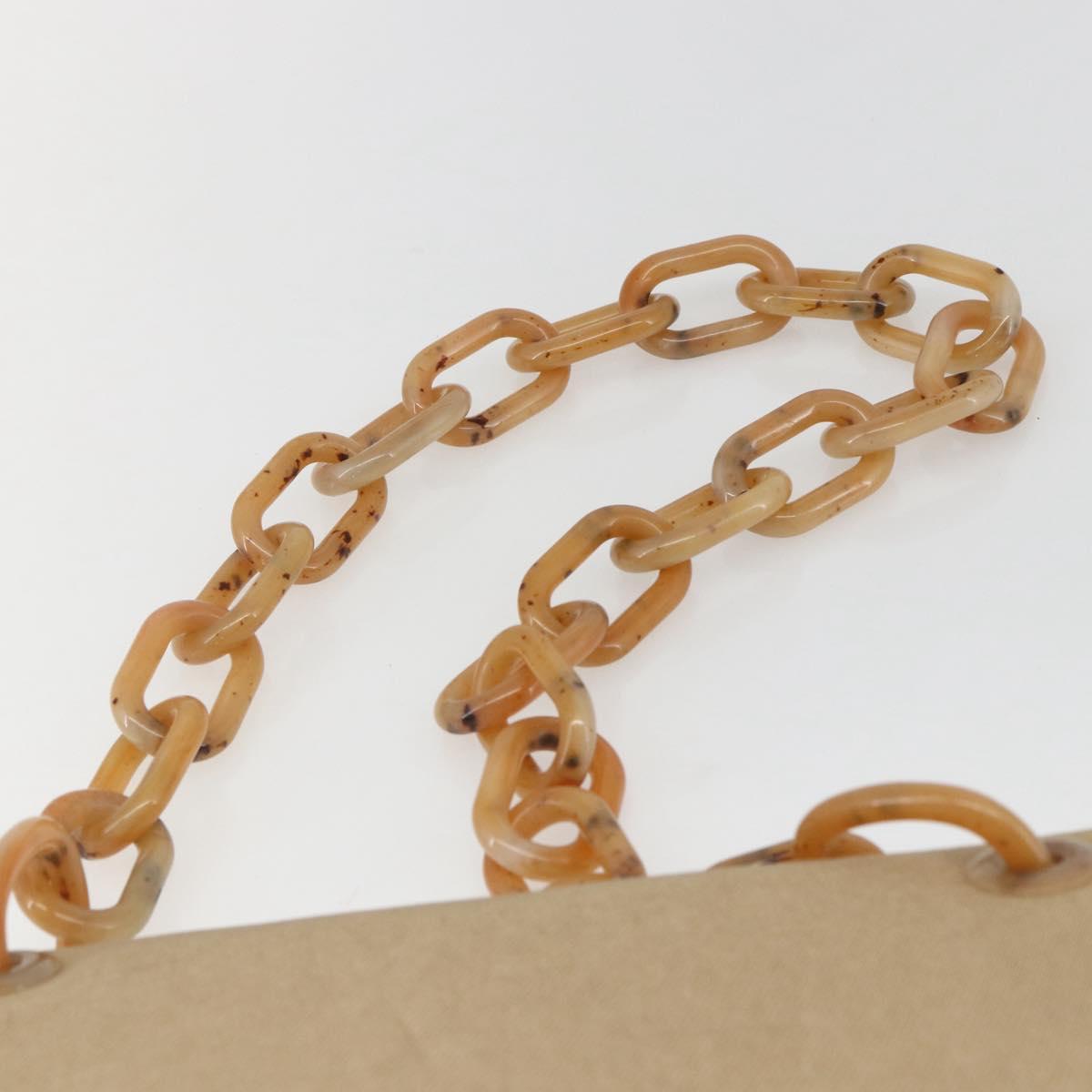 PRADA Chain TESSUTO SWING Shoulder Bag Nylon Beige Silver B6436 Auth 153656V