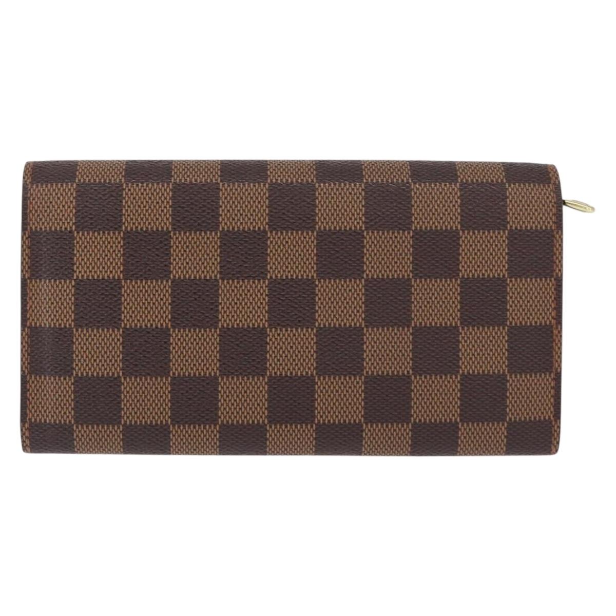 LOUIS VUITTON Damier Ebene Portefeuille Sarah Long Wallet N60491 LV Auth 153662