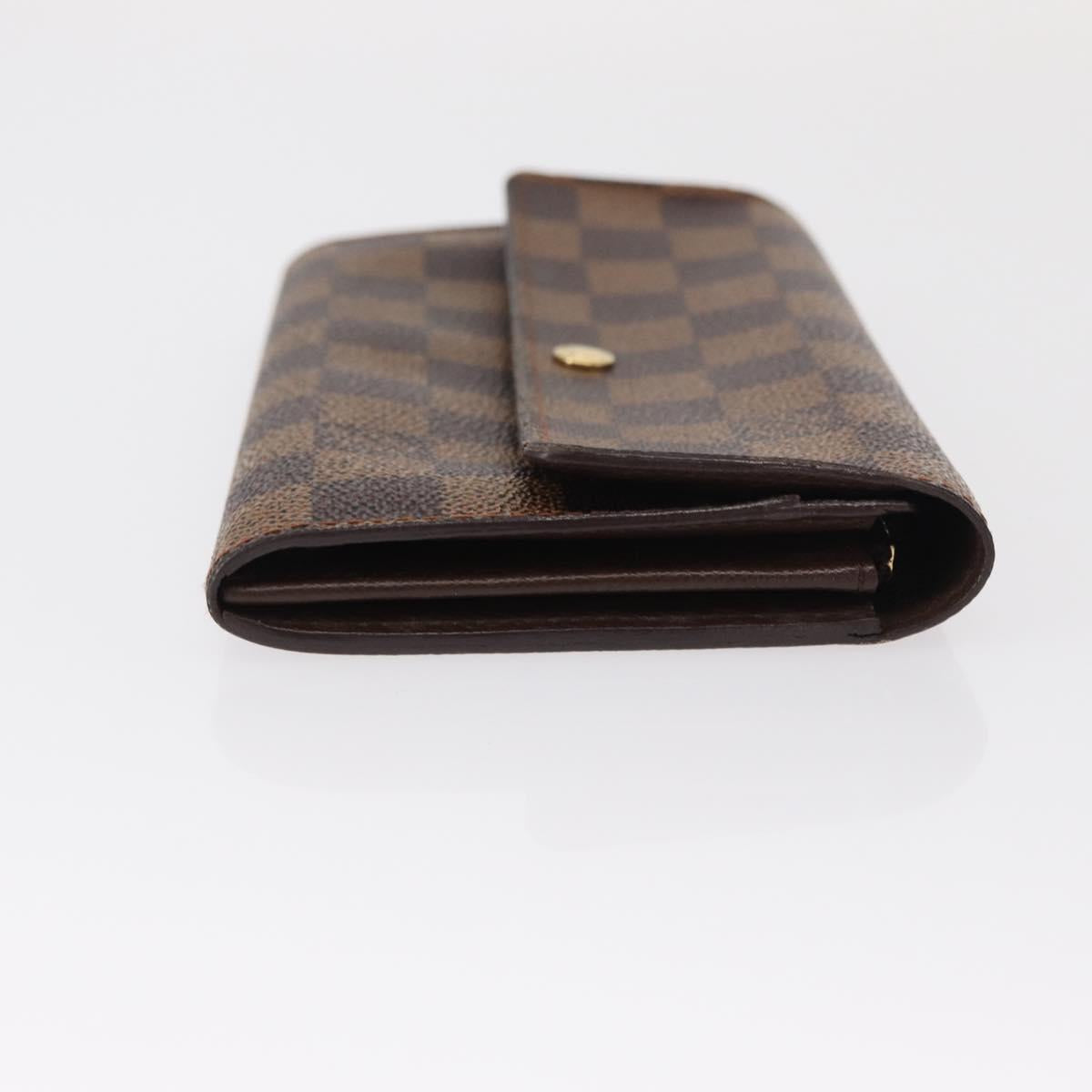 LOUIS VUITTON Damier Ebene Portefeuille Sarah Long Wallet N60491 LV Auth 153662