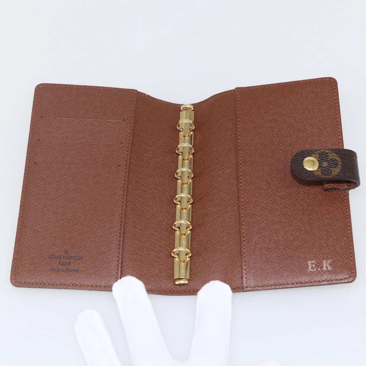 LOUIS VUITTON Monogram Agenda PM Day Planner Cover R20005 LV Auth 153663