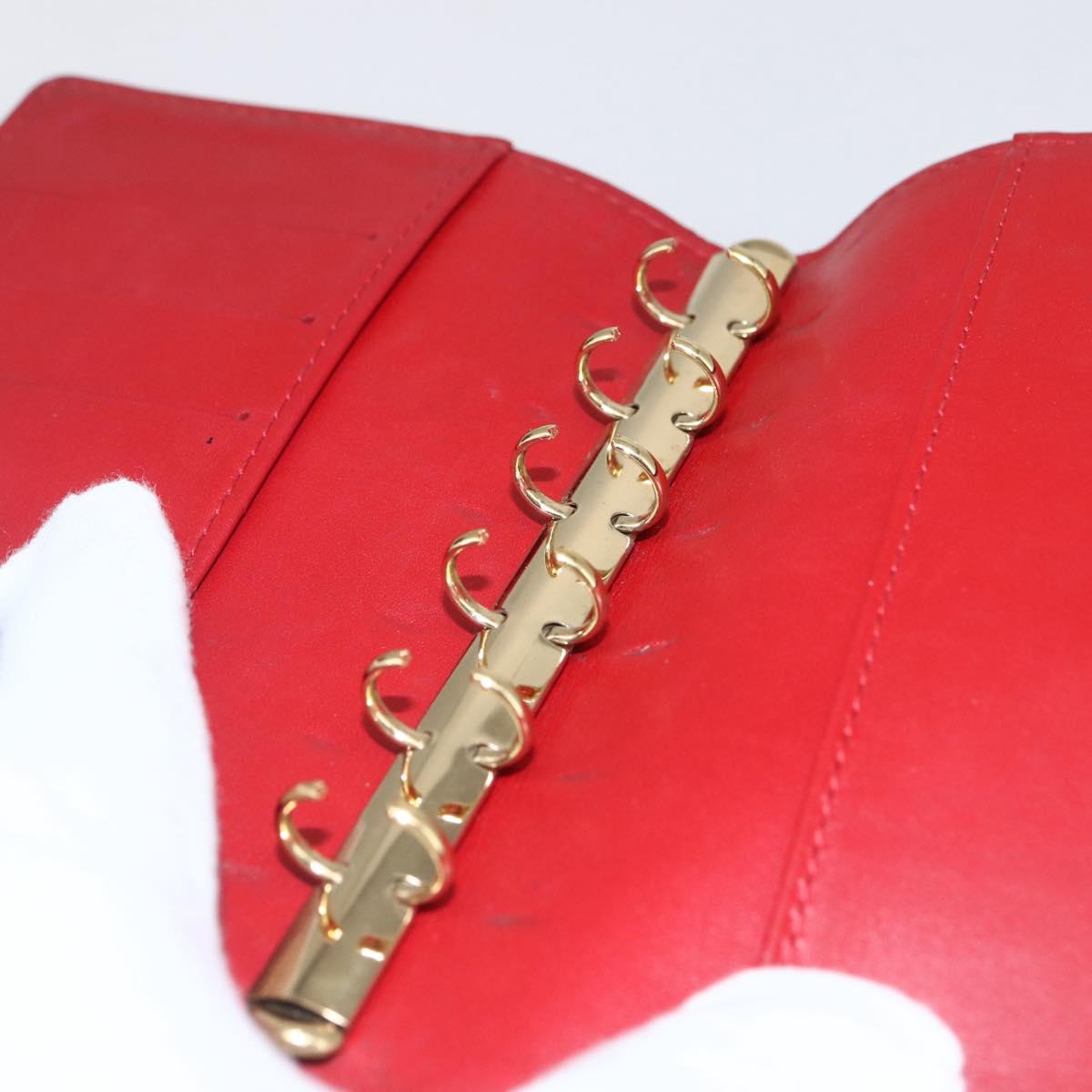 LOUIS VUITTON Monogram Vernis Agenda PM Day Planner Cover Red R21016 Auth 153667
