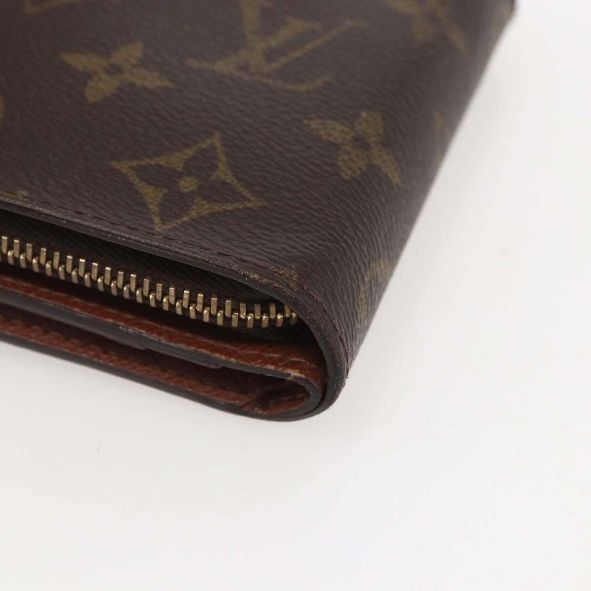 LOUIS VUITTON Monogram Compact zip Wallet M61667 LV Auth 153671