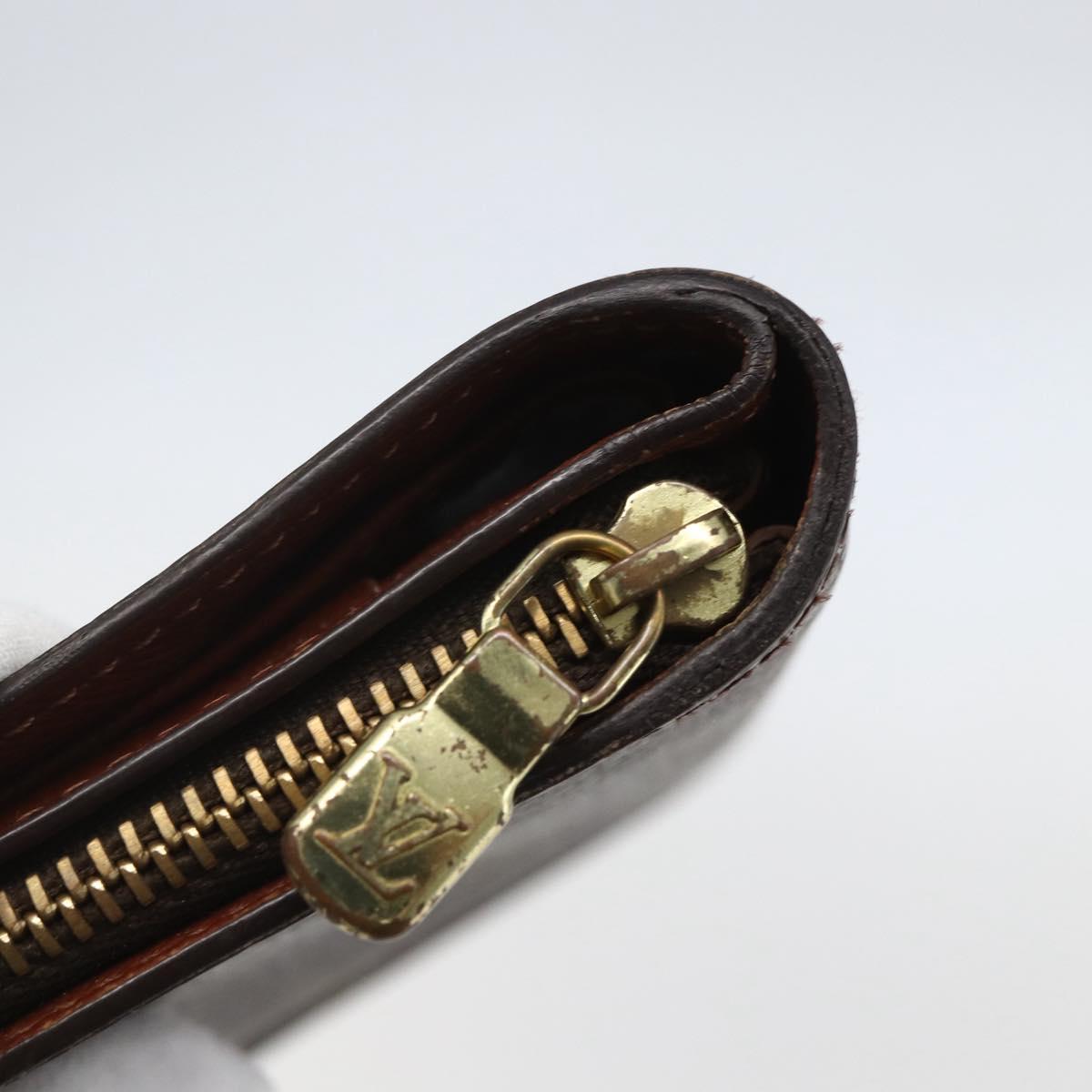 LOUIS VUITTON Monogram Compact zip Wallet M61667 LV Auth 153671