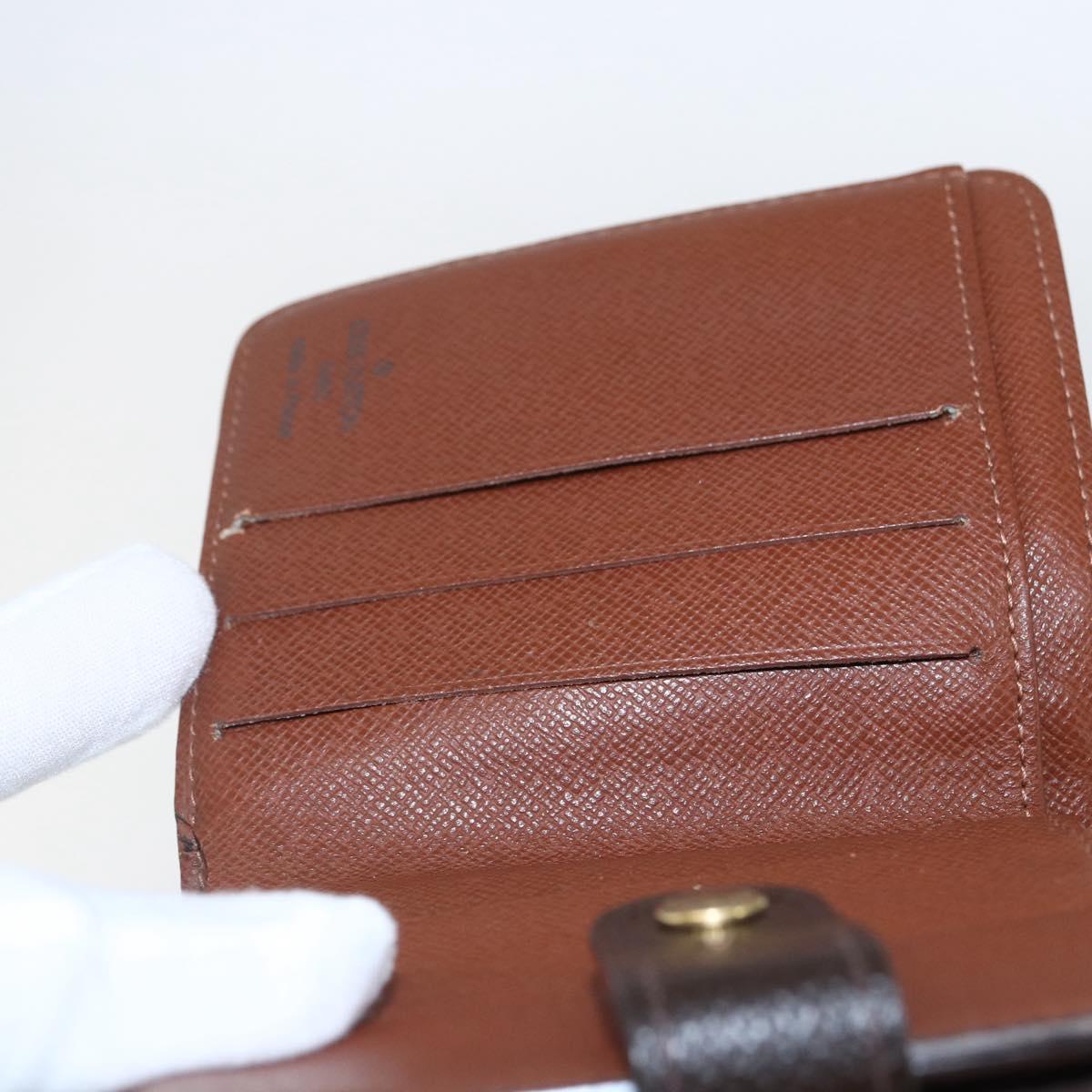 LOUIS VUITTON Monogram Compact zip Wallet M61667 LV Auth 153671