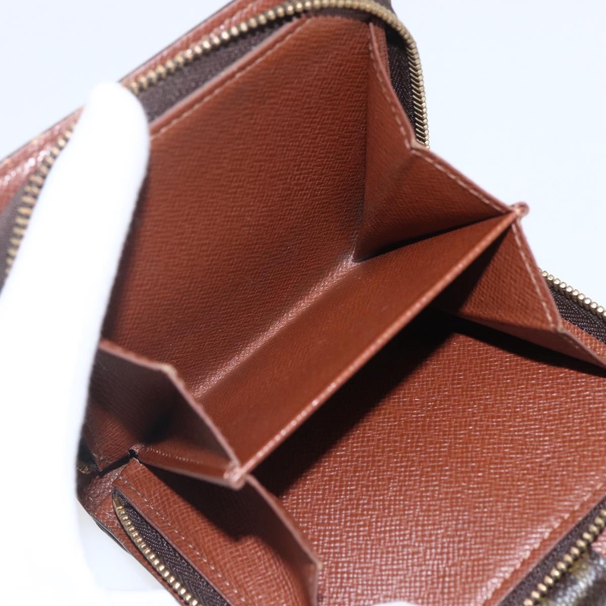 LOUIS VUITTON Monogram Compact zip Wallet M61667 LV Auth 153671