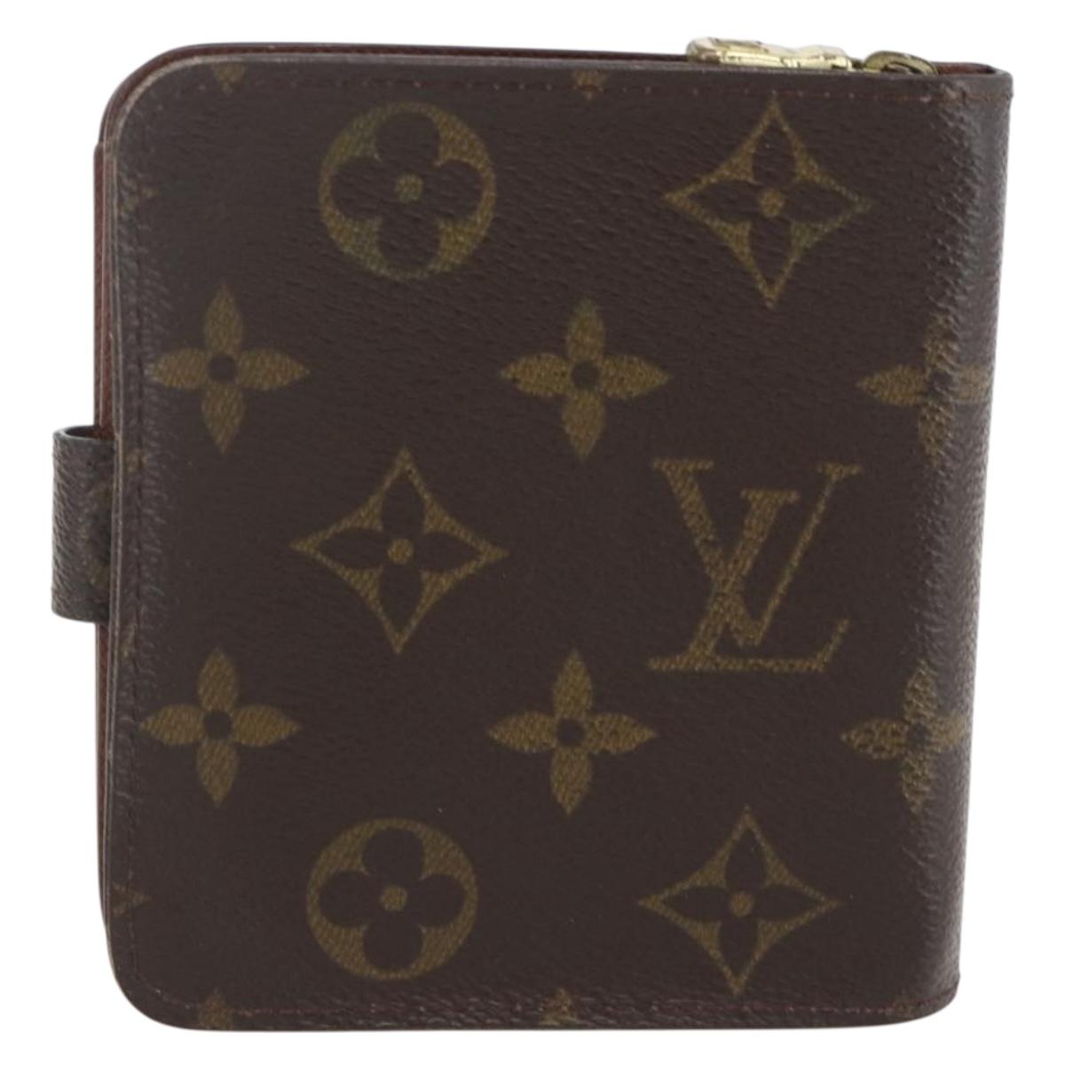 LOUIS VUITTON Monogram Compact zip Wallet M61667 LV Auth 153671