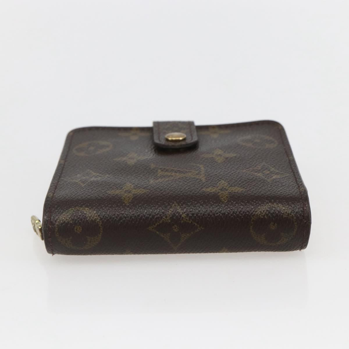 LOUIS VUITTON Monogram Compact zip Wallet M61667 LV Auth 153671