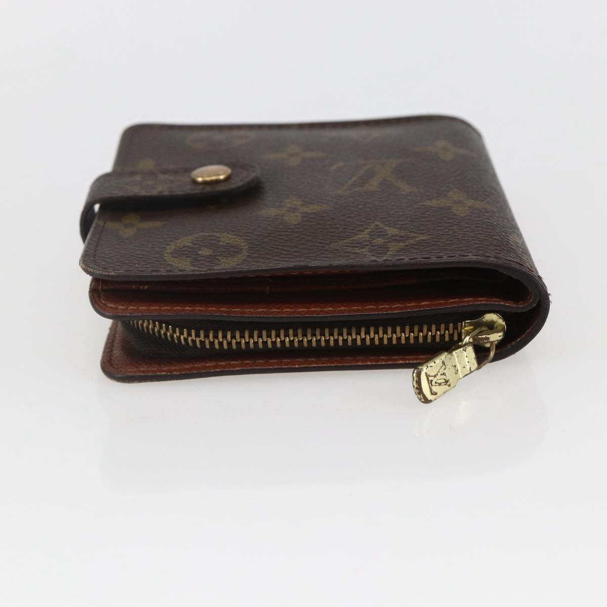 LOUIS VUITTON Monogram Compact zip Wallet M61667 LV Auth 153671