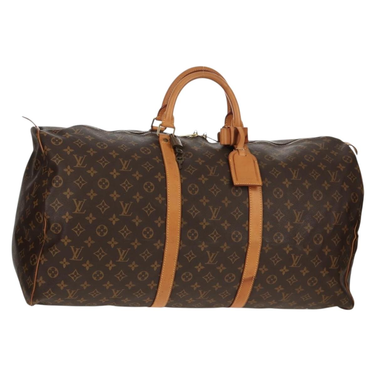 LOUIS VUITTON Monogram Keepall 60 Boston Bag M41422 LV Auth 153679V